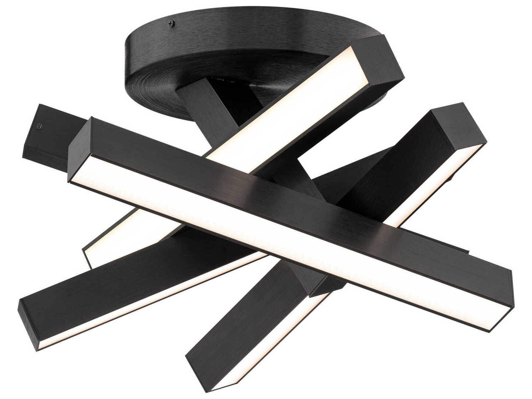 Modern Forms Chaos 5-Light Black Geometric Semi Flush Mount