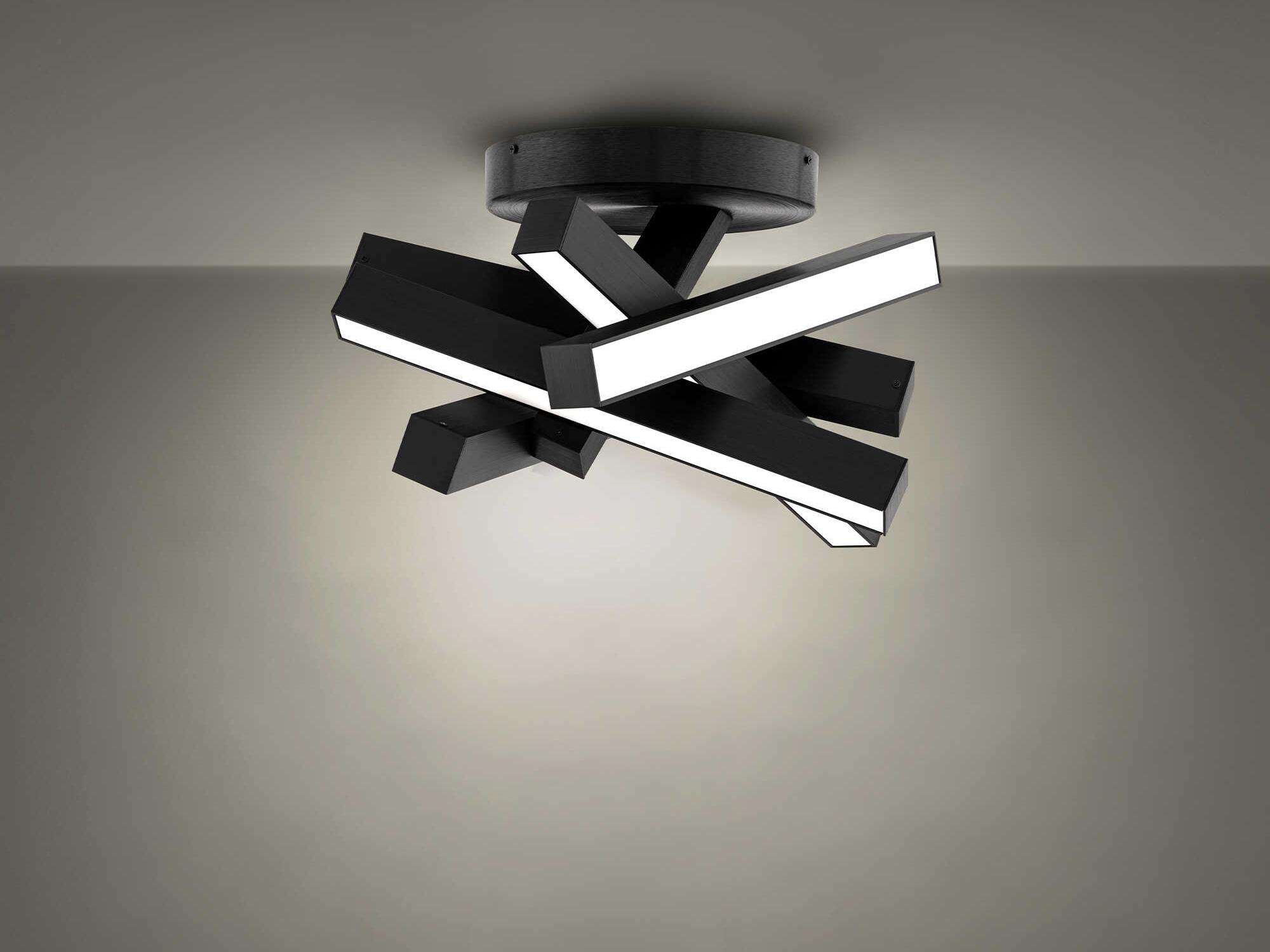 Modern Forms Chaos 5-Light Black Geometric Semi Flush Mount