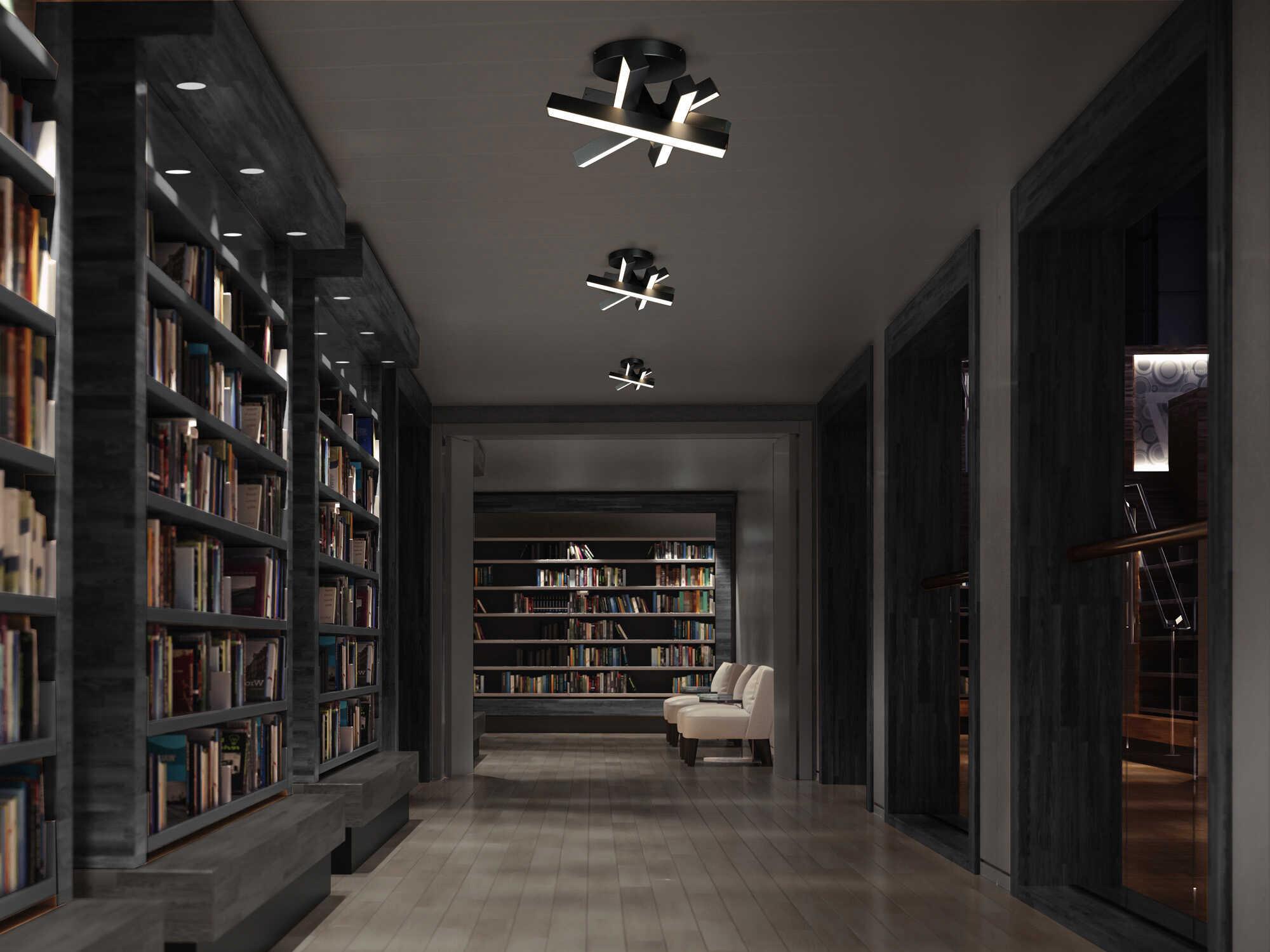 Modern Forms Chaos 5-Light Black Geometric Semi Flush Mount