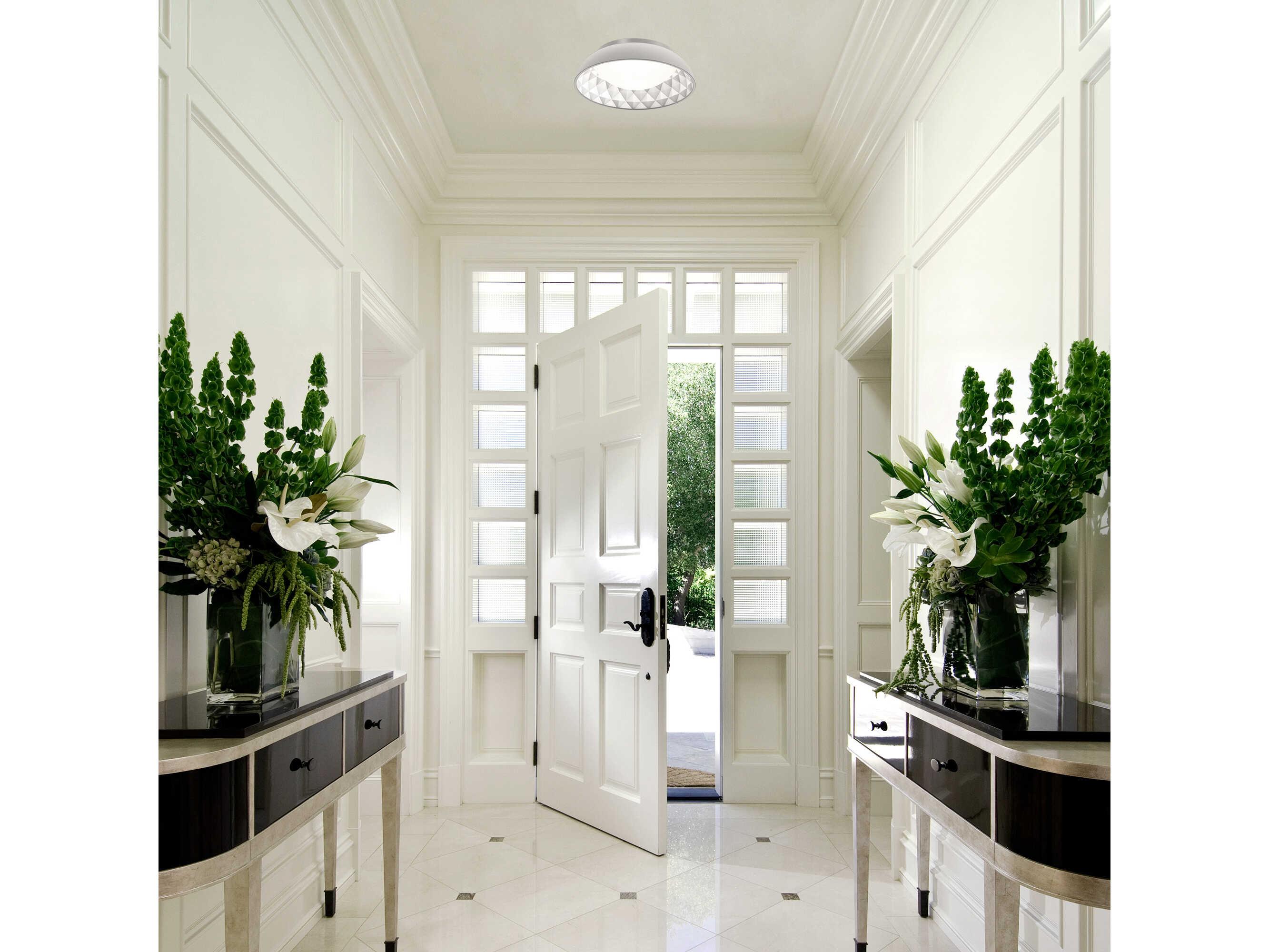 Modern Forms Prisma 1-Light Brushed Nickel Glass LED Bowl Dome Flush Mount