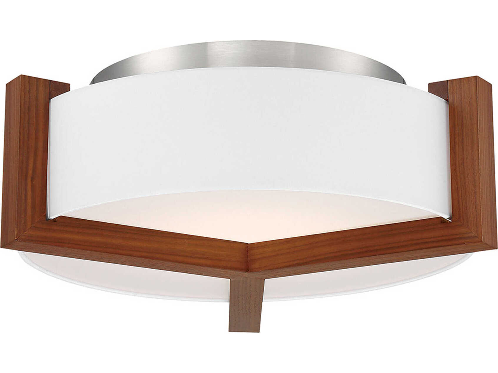 Modern Forms Segment 1-Light Dark Walnut Brown LED Drum Flush Mount