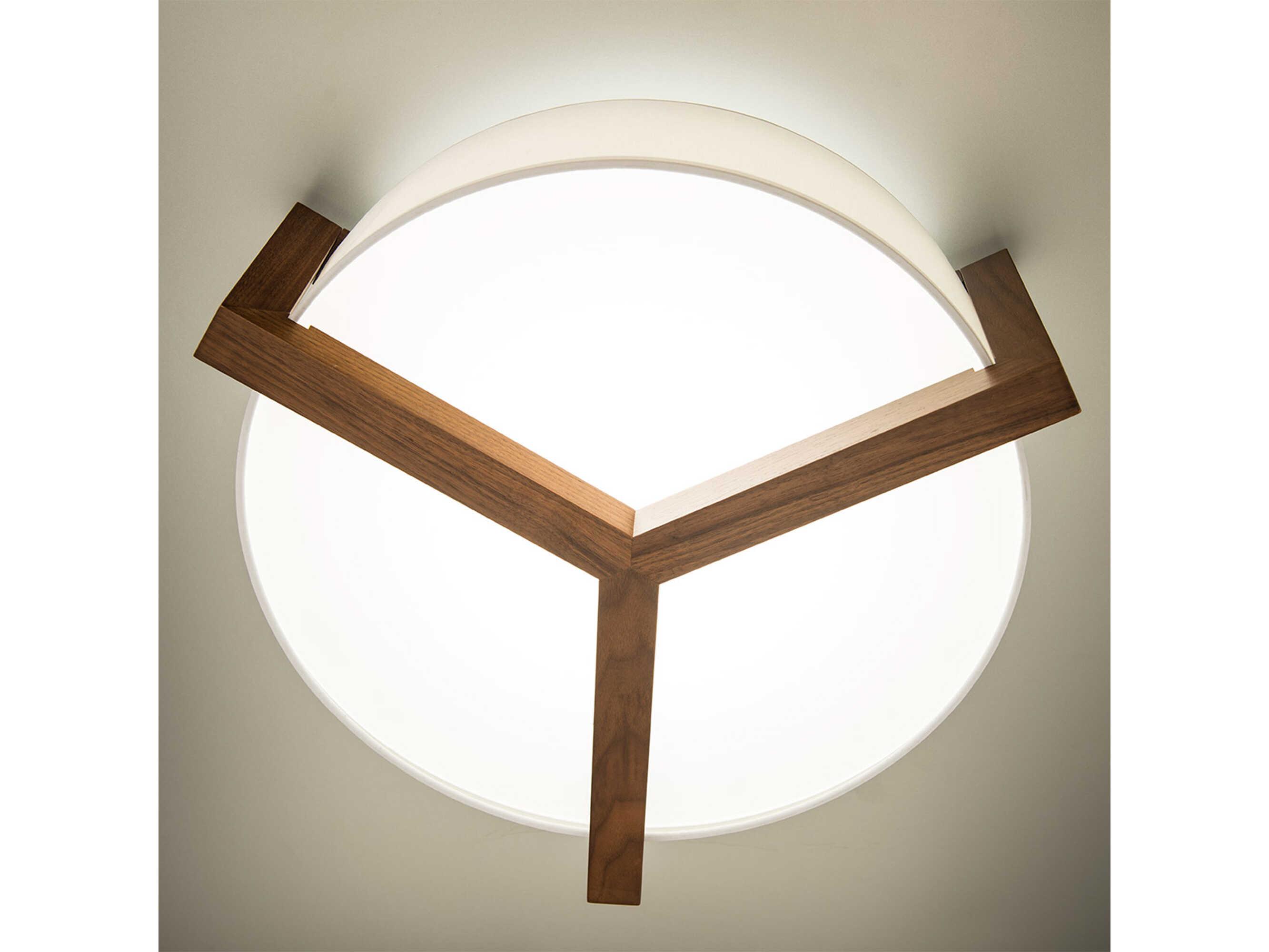Modern Forms Segment 1-Light Dark Walnut Brown LED Drum Flush Mount