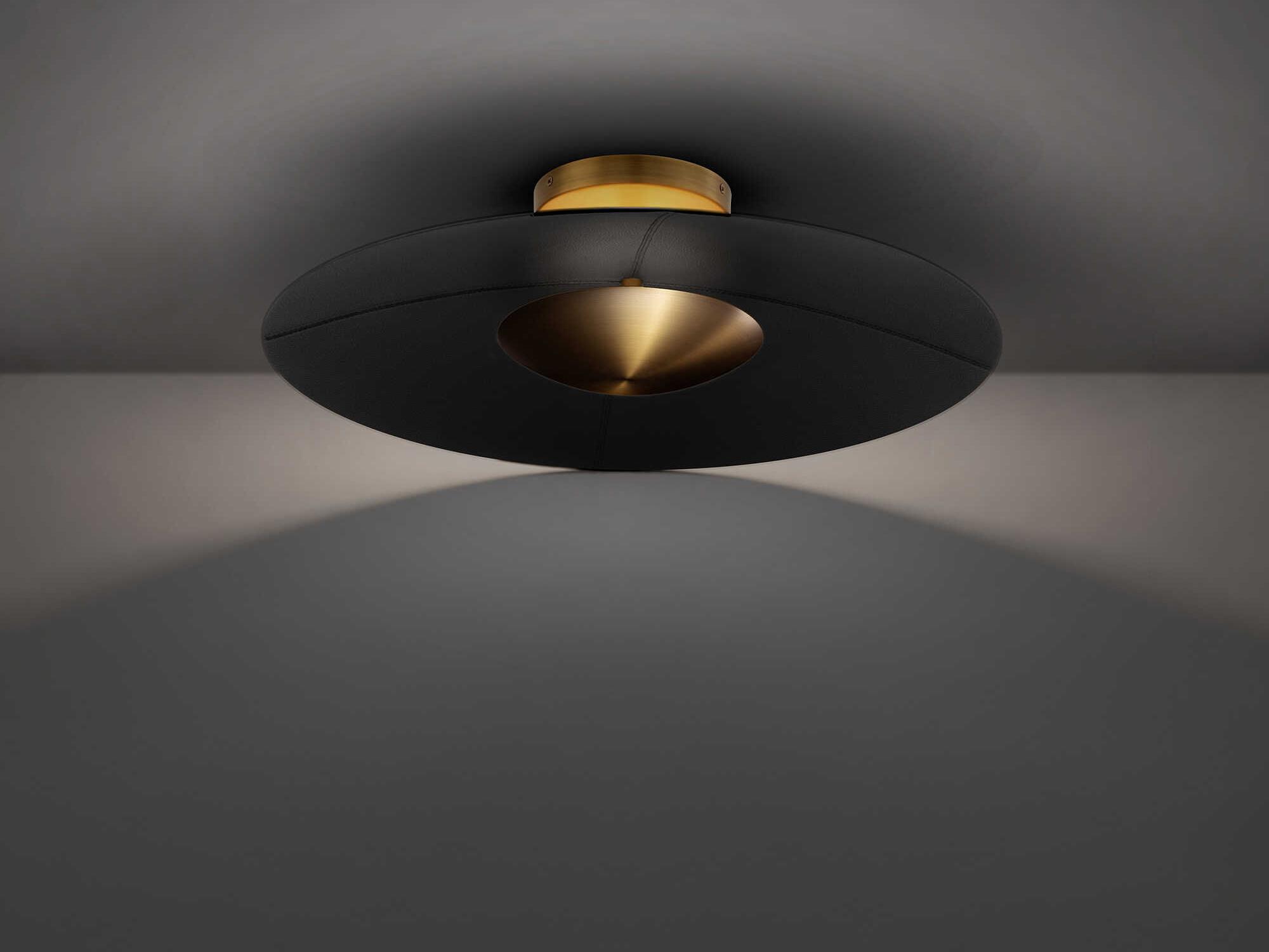 Modern Forms Brody 1-Light Black Aged Brass Bowl Flush Mount
