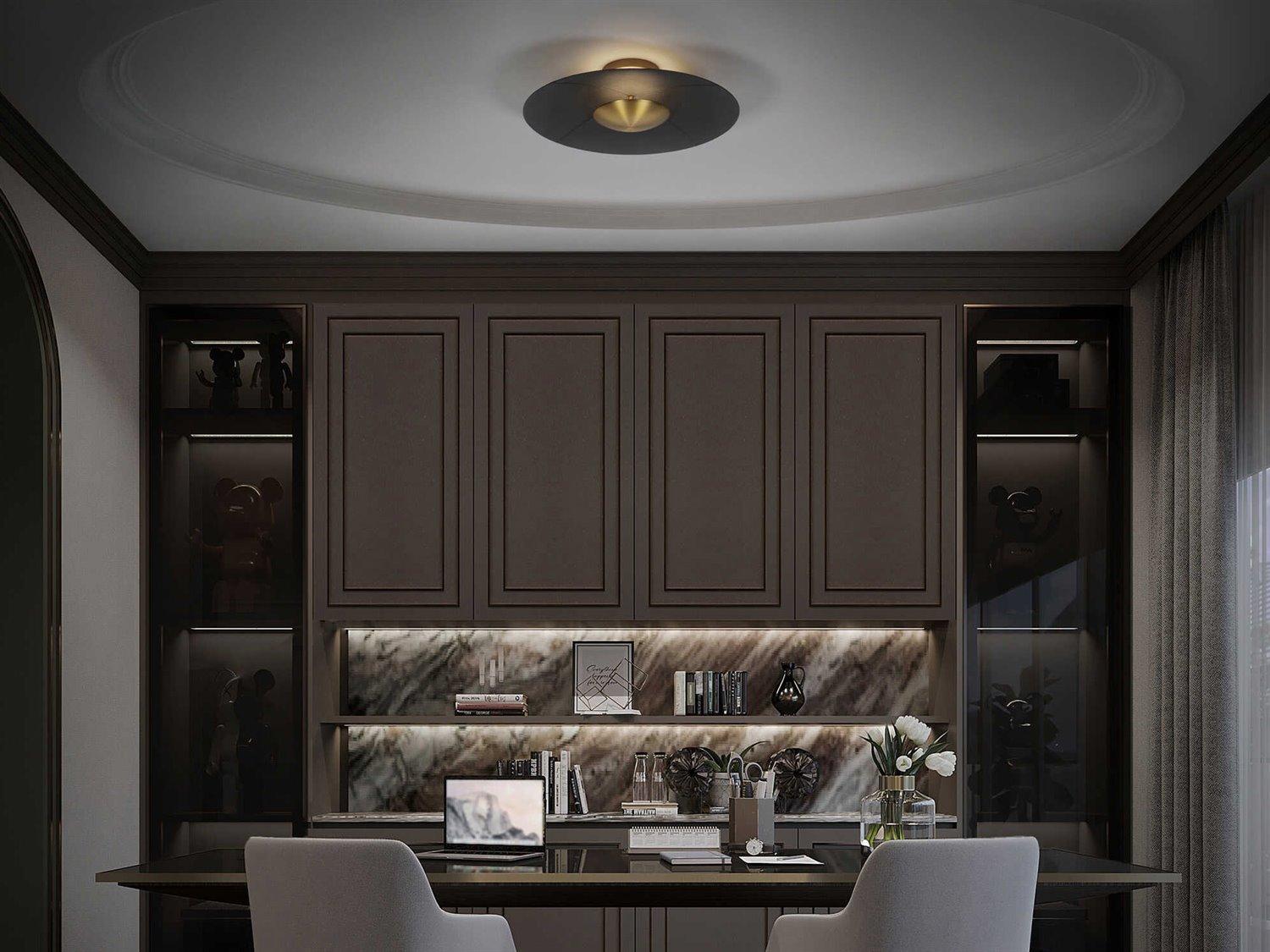 Modern Forms Brody 1-Light Black Aged Brass Bowl Flush Mount