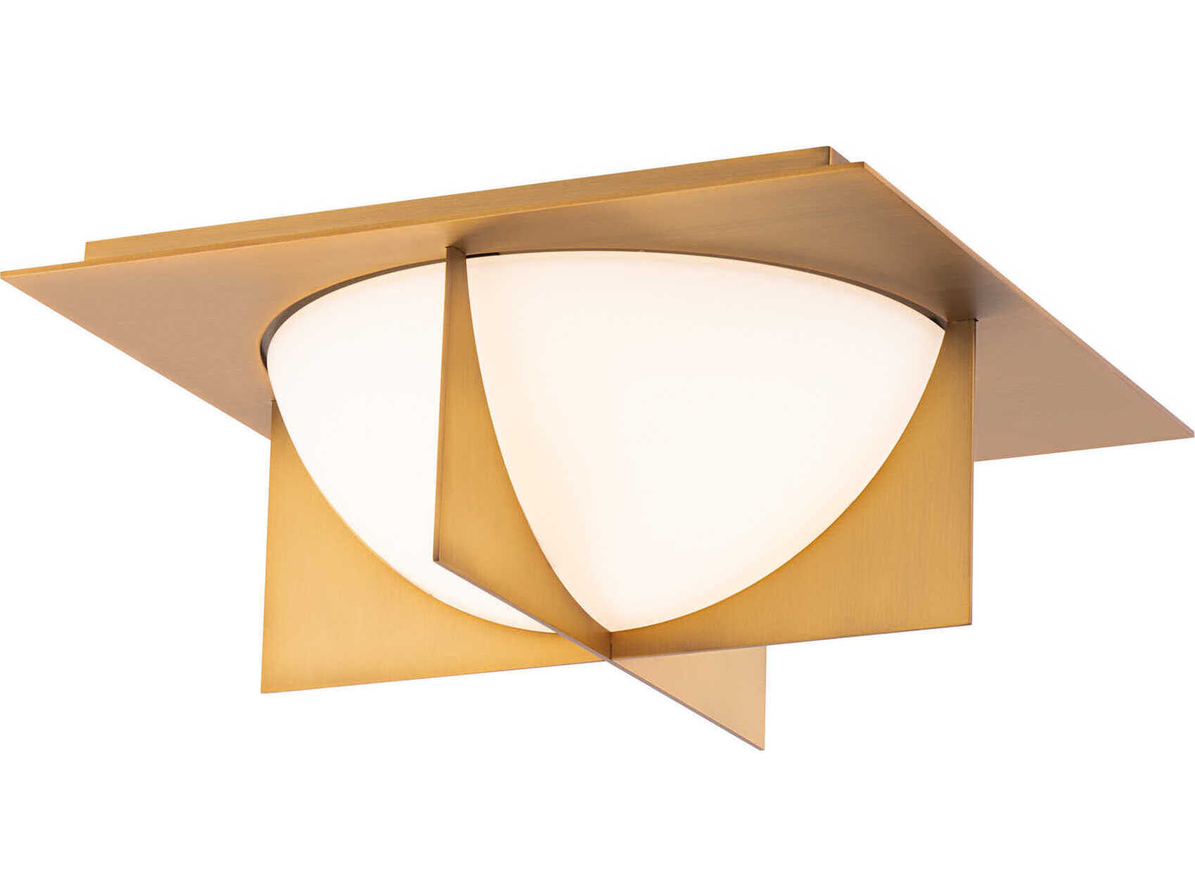 Modern Forms Echelon 1-Light Aged Brass Glass LED Bowl Flush Mount