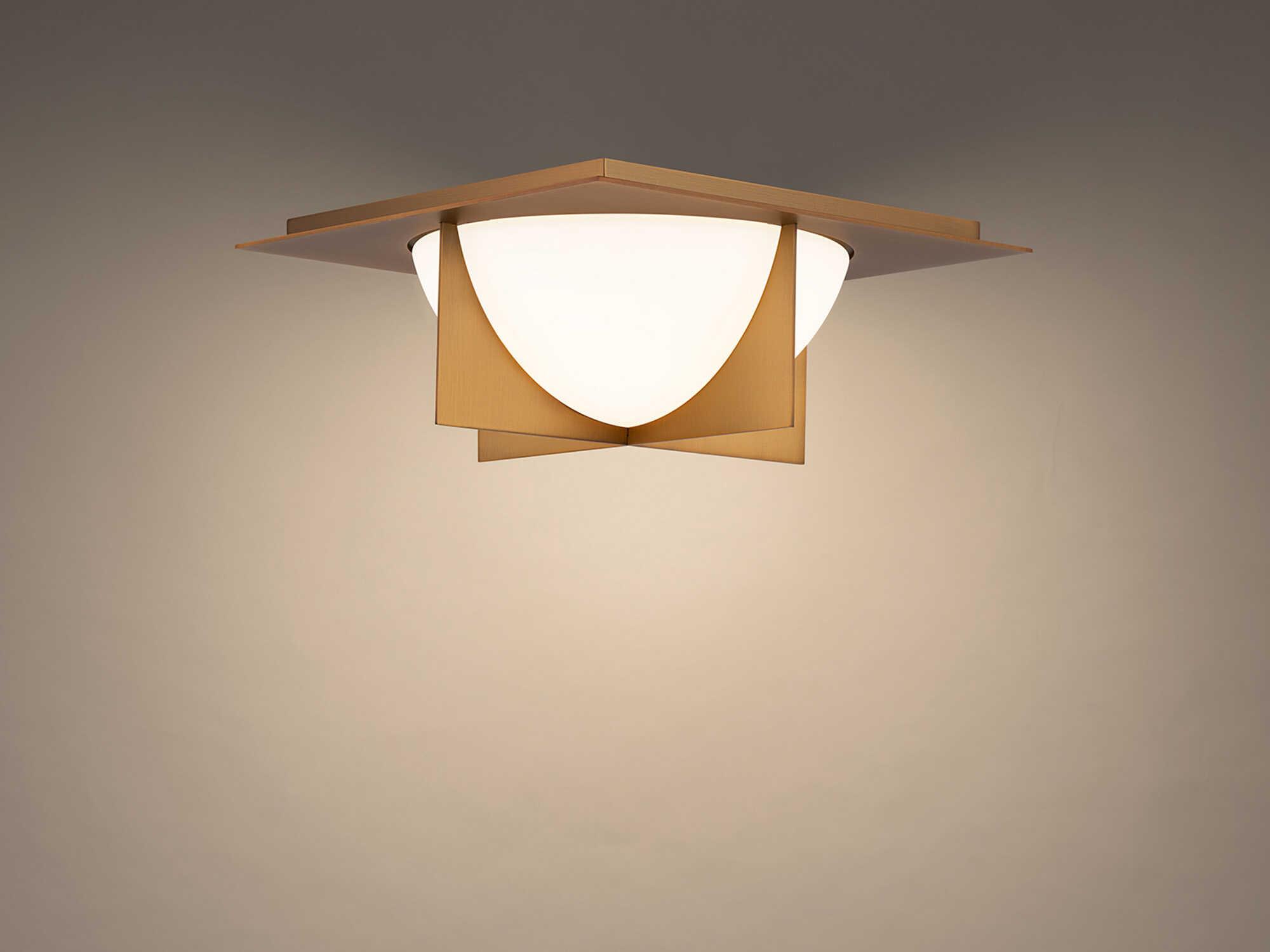Modern Forms Echelon 1-Light Aged Brass Glass LED Bowl Flush Mount