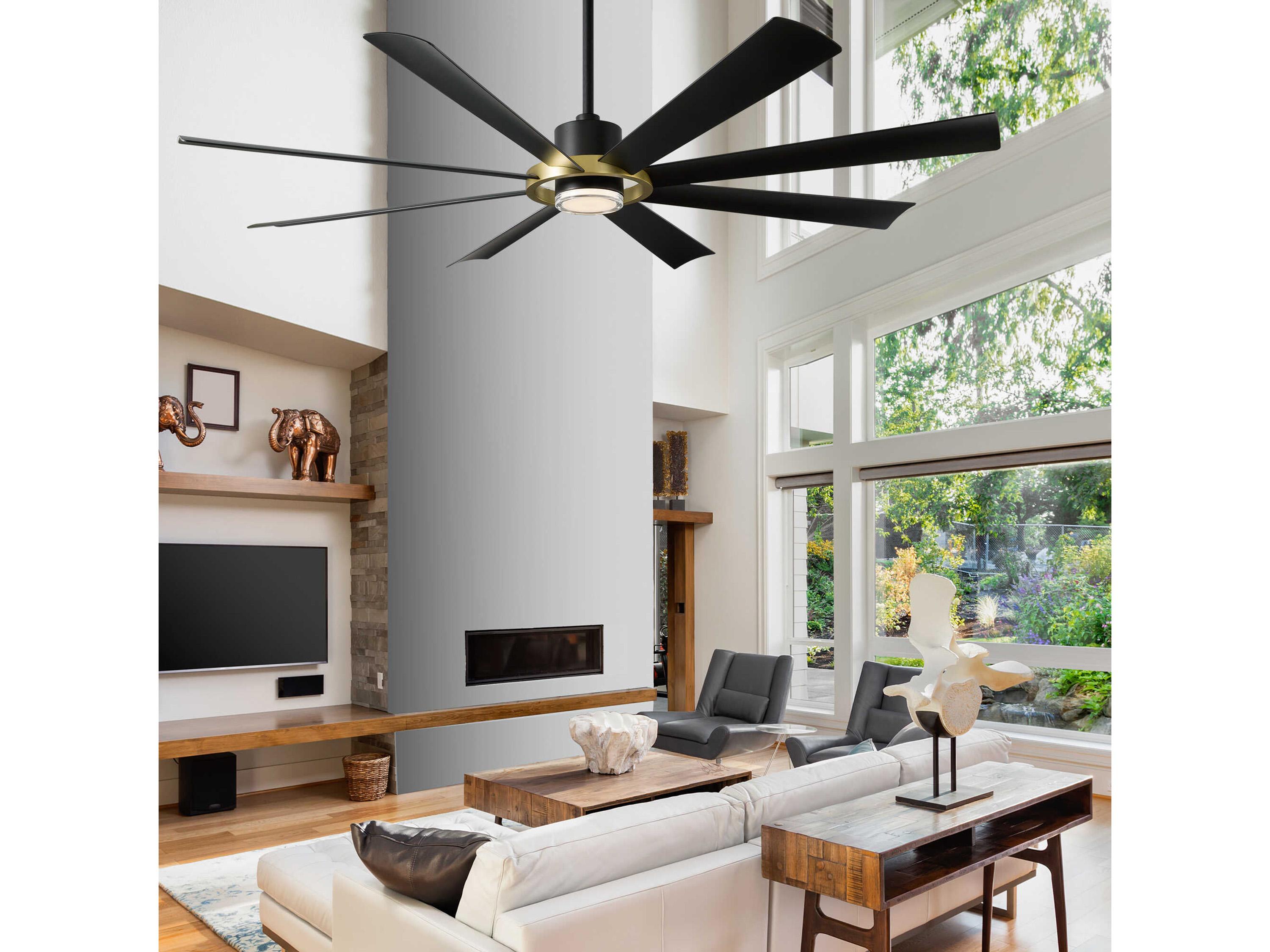 Modern Forms Aura Soft Brass / Matte Black 72" Ceiling Fan