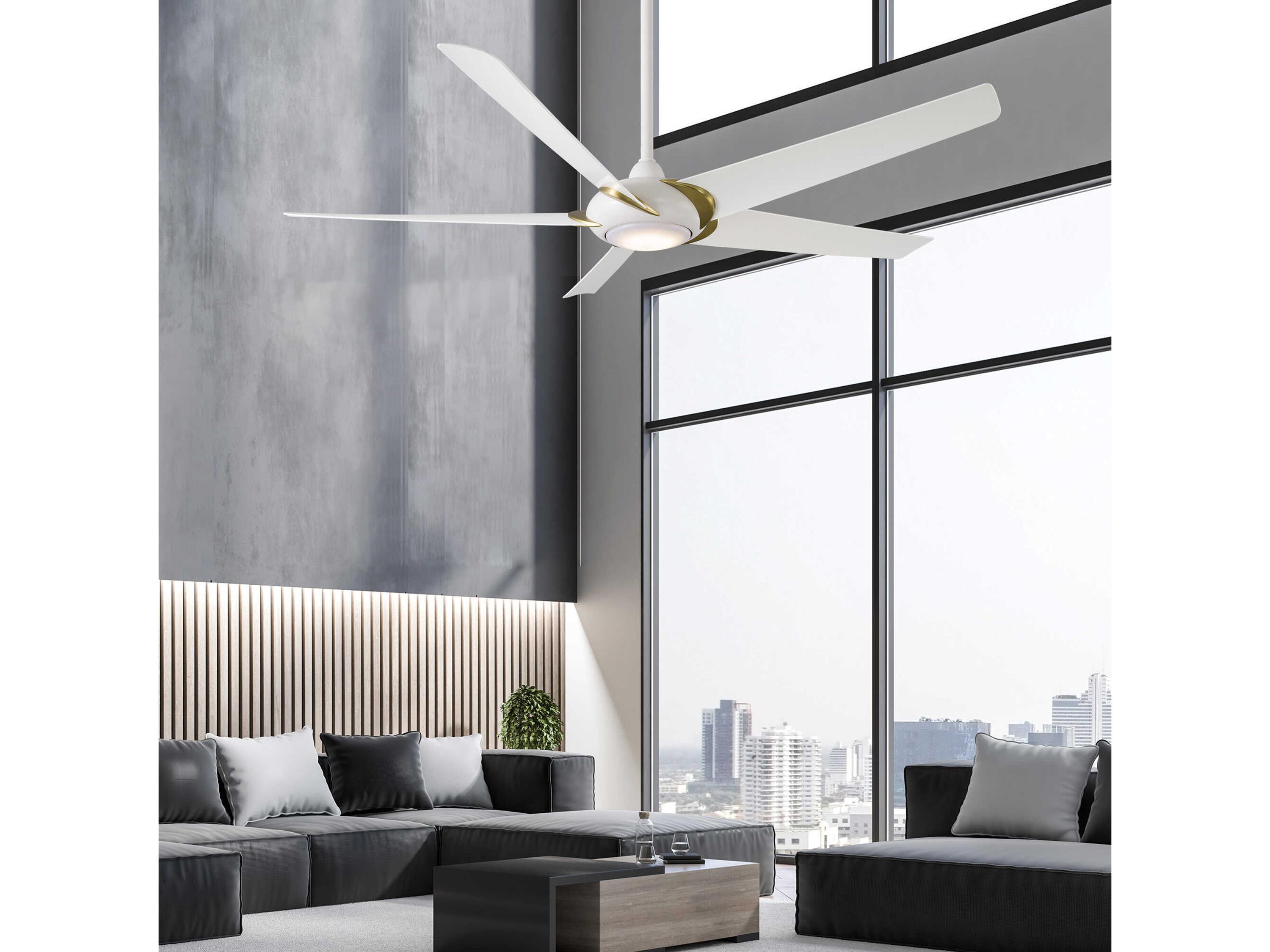 Modern Forms Lucid Soft Brass / Matte White 62" Ceiling Fan