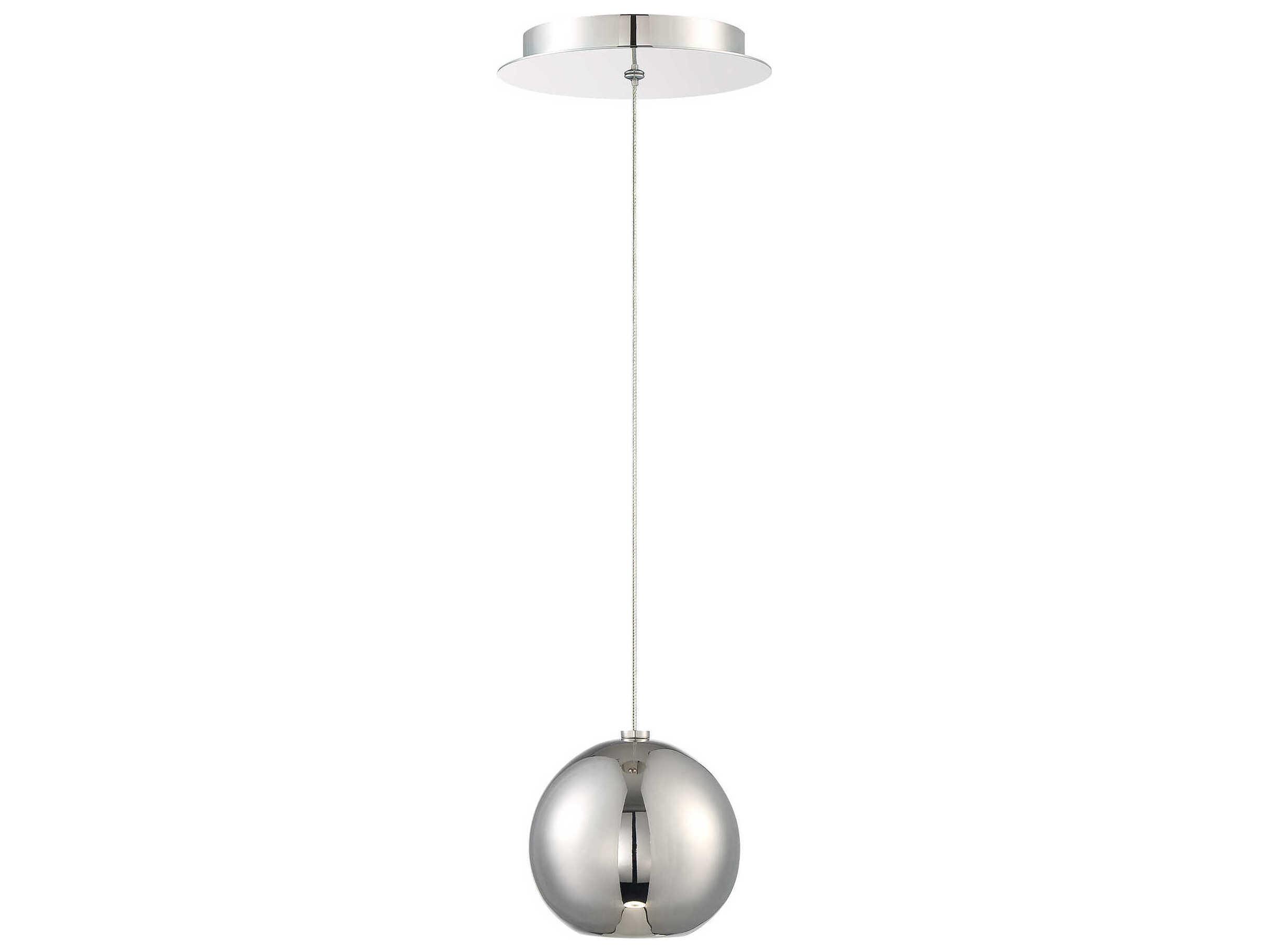 Modern Forms Acid 1-Light Polished Nickel LED Globe Mini Pendant
