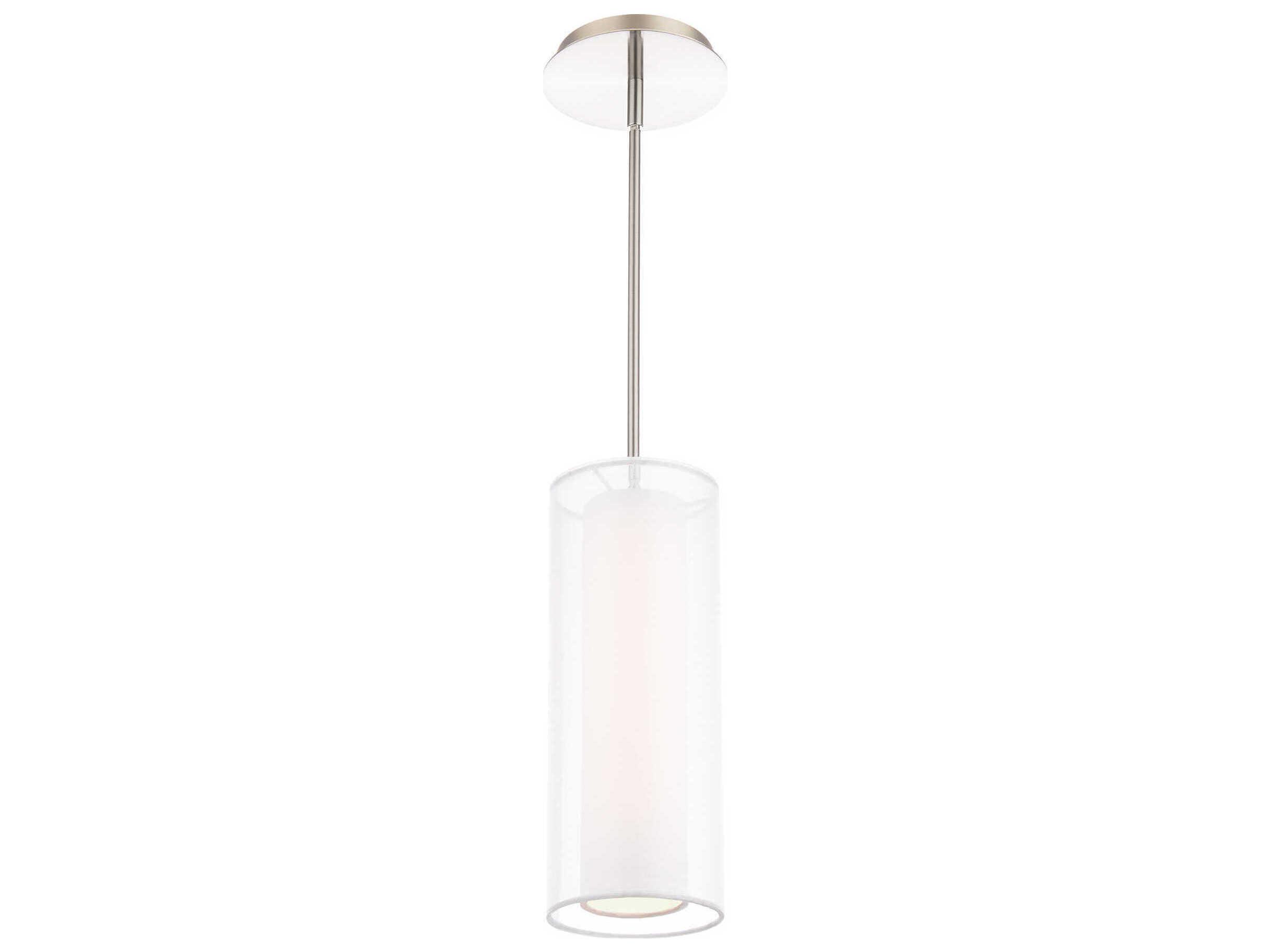Modern Forms Metropolis 1-Light Brushed Nickel Glass LED Cylinder Mini Pendant