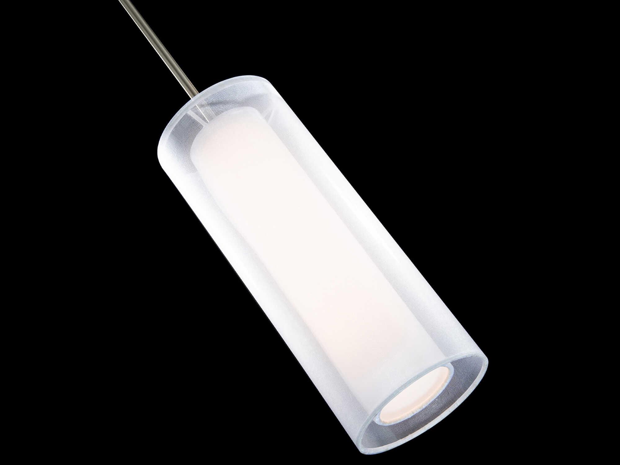 Modern Forms Metropolis 1-Light Brushed Nickel Glass LED Cylinder Mini Pendant