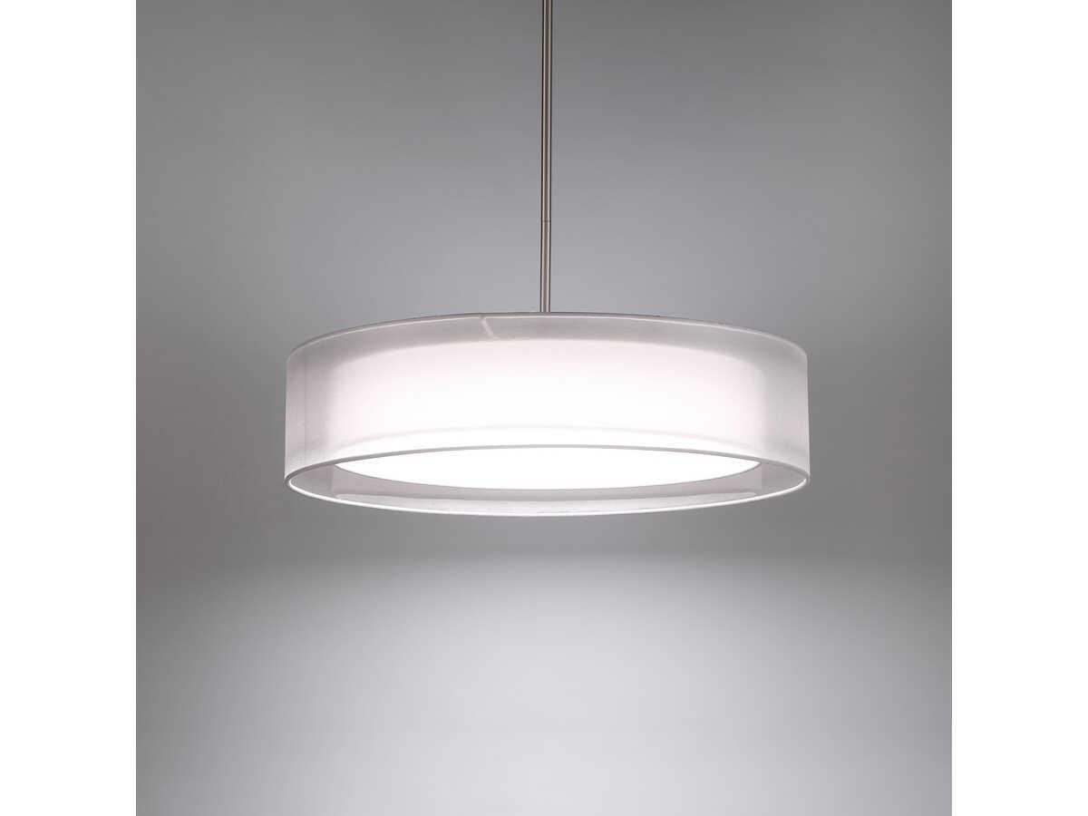 Modern Forms Metropolis 1-Light Brushed Nickel Glass LED Drum Pendant