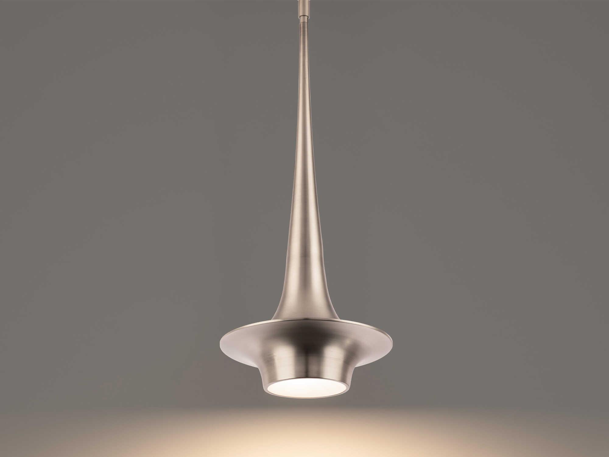 Modern Forms Hugo 1-Light Brushed Nickel Glass LED Mini Pendant