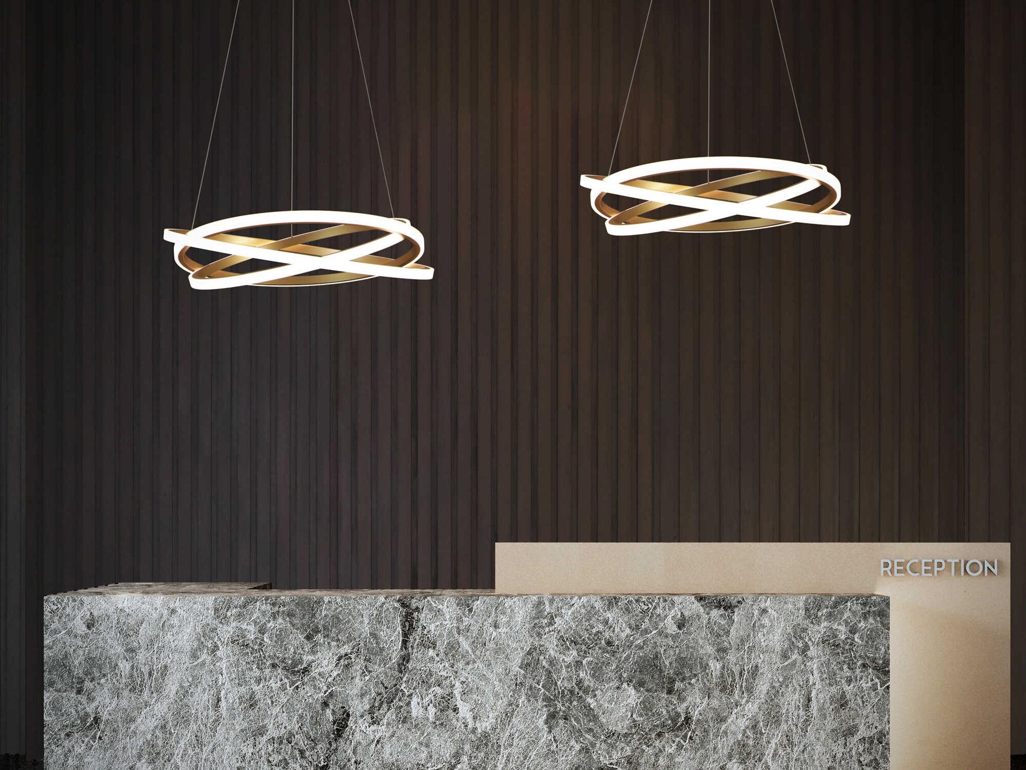 Modern Forms Veloce 3-Light Aged Brass Pendant
