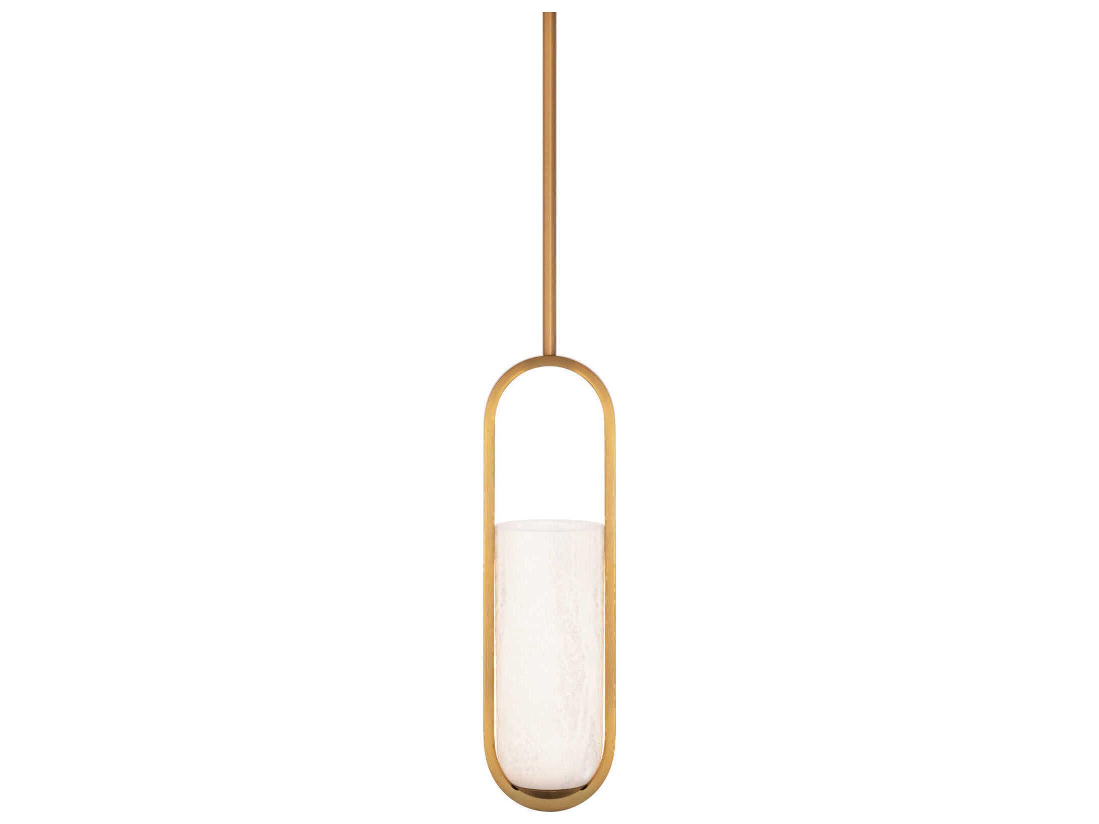 Modern Forms Rollins 1-Light Aged Brass Glass LED Cylinder Mini Pendant