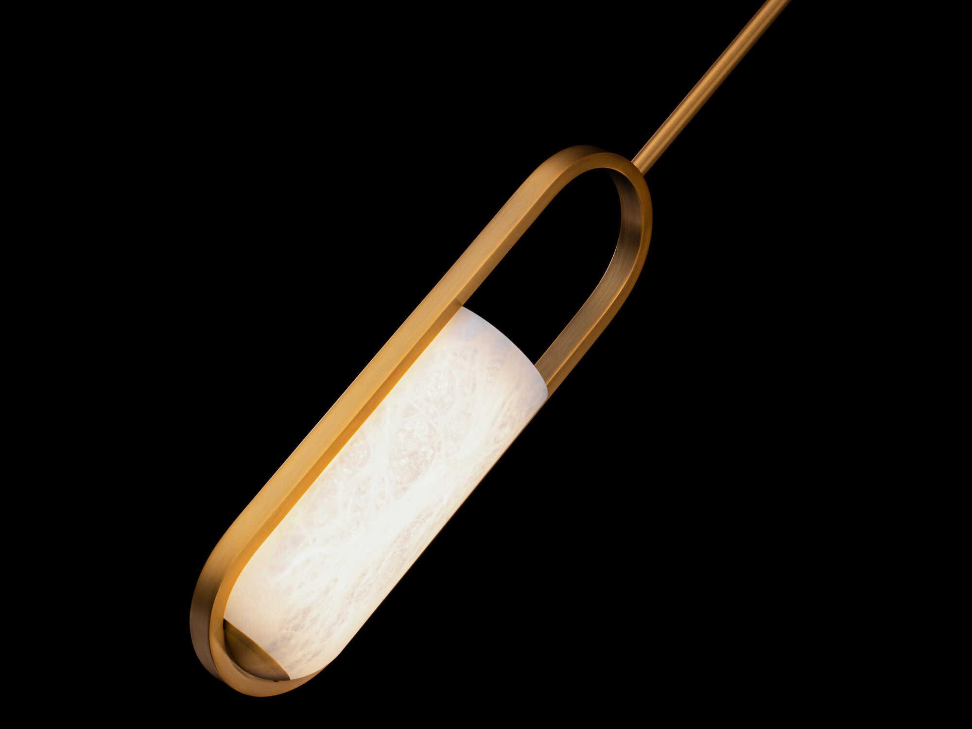 Modern Forms Rollins 1-Light Aged Brass Glass LED Cylinder Mini Pendant