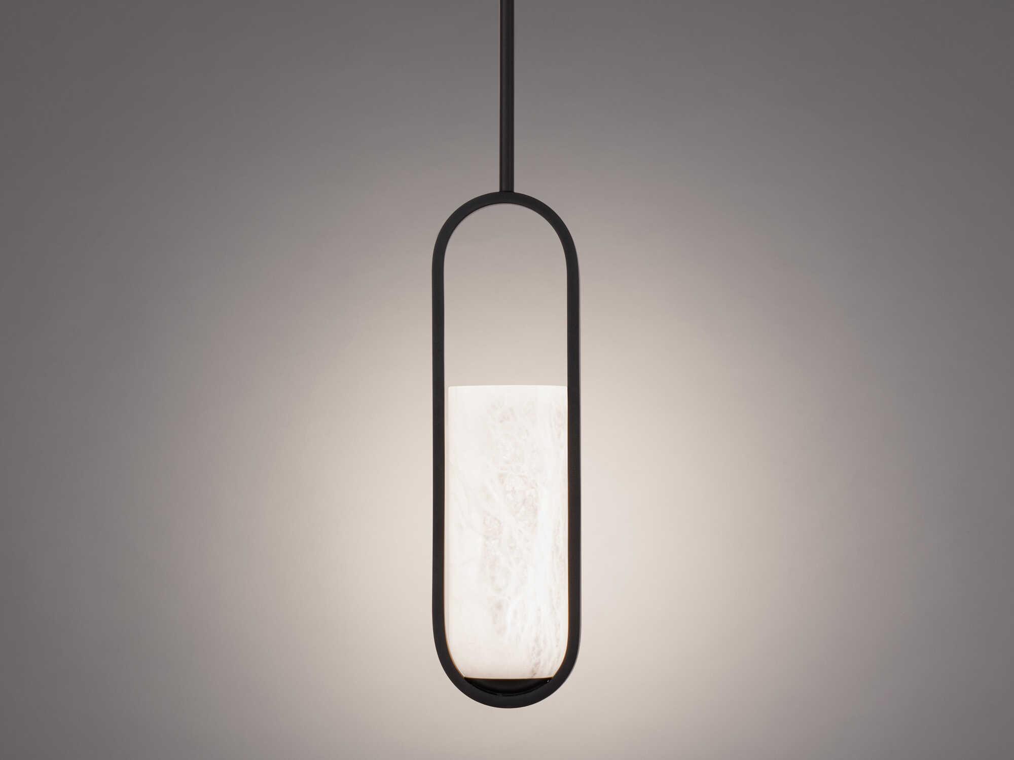 Modern Forms Rollins 1-Light Black Glass LED Cylinder Mini Pendant