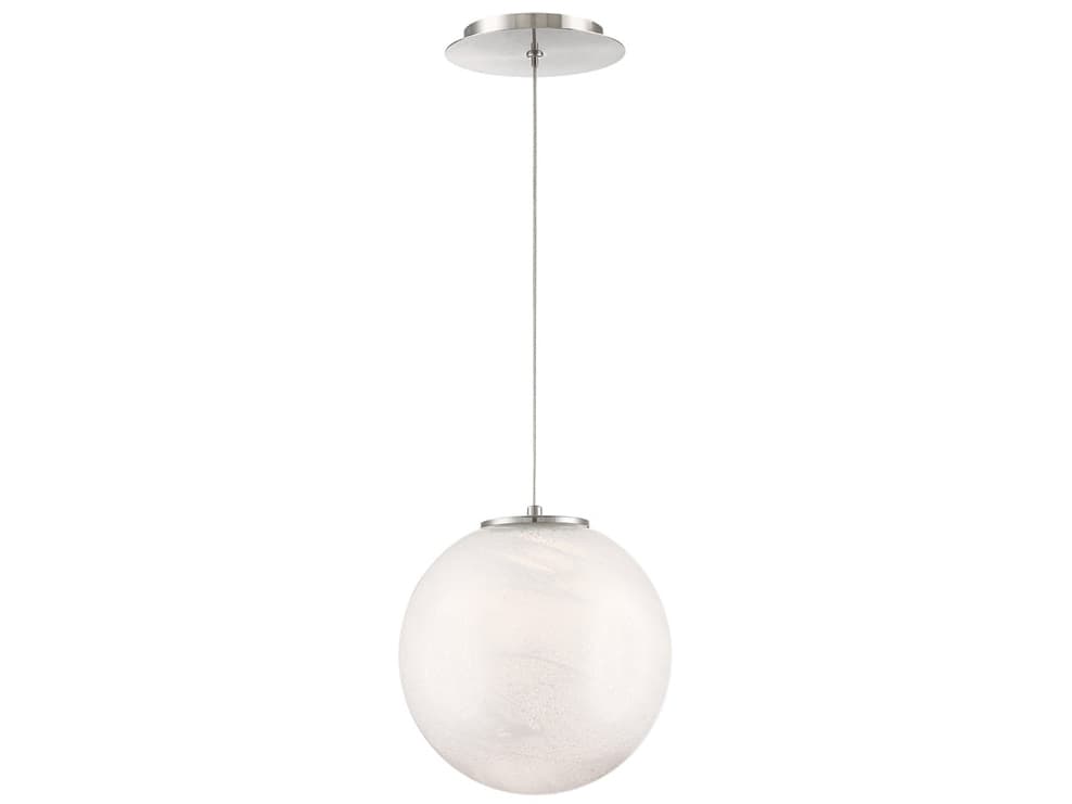 Modern Forms Cosmic 1-Light Brushed Nickel Glass LED Globe Mini Pendant