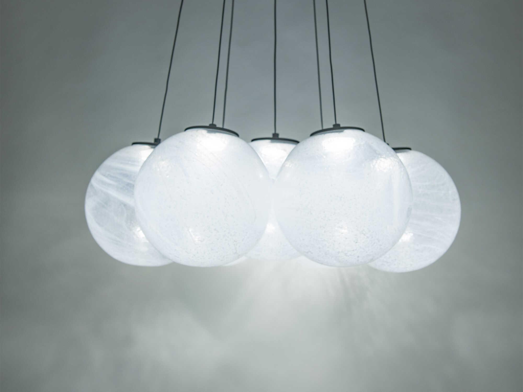 Modern Forms Cosmic 7-Light Black Glass LED Globe Pendant