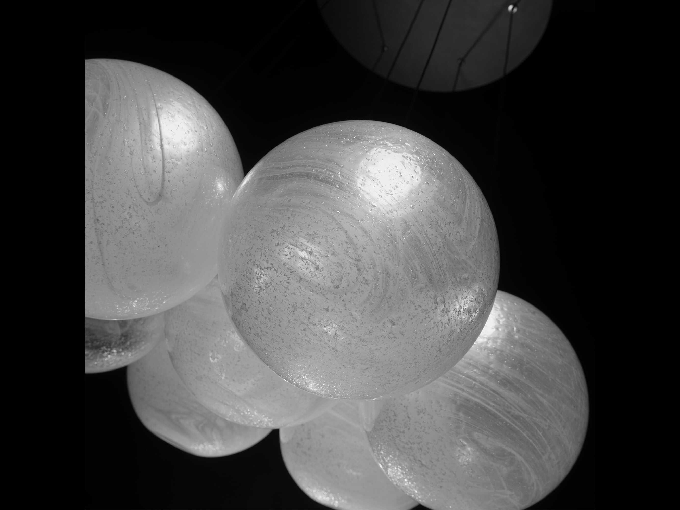 Modern Forms Cosmic 7-Light Black Glass LED Globe Pendant