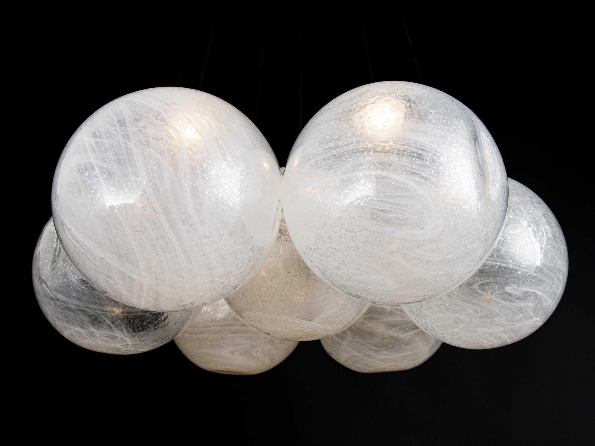 Modern Forms Cosmic 7-Light Black Glass LED Globe Pendant