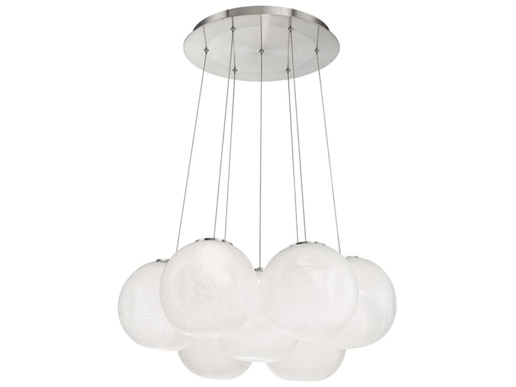 Modern Forms Cosmic 7-Light Brushed Nickel Glass LED Globe Pendant