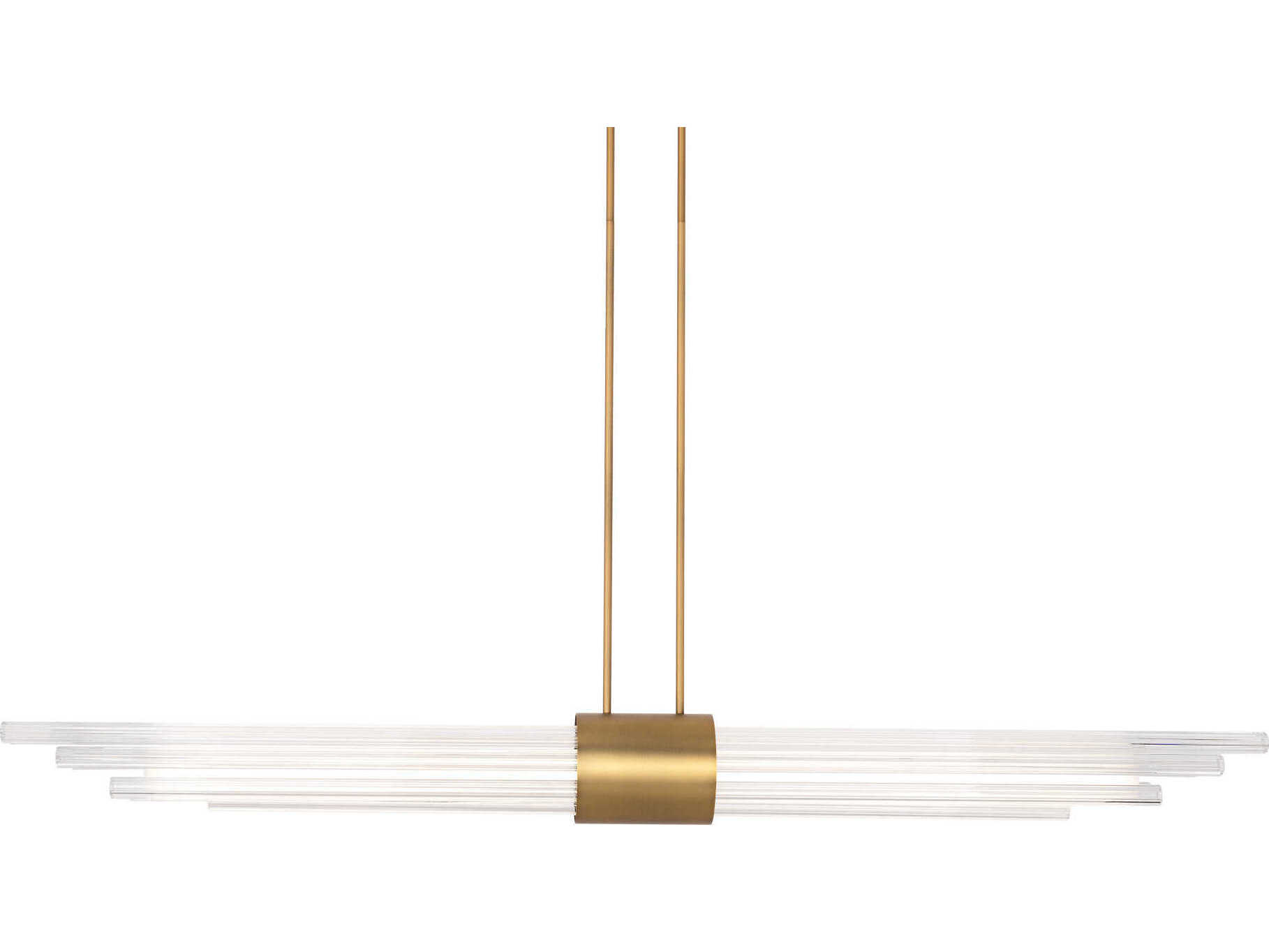 Modern Forms Luzerne 1-Light Aged Brass Glass LED Cylinder Linear Island Pendant