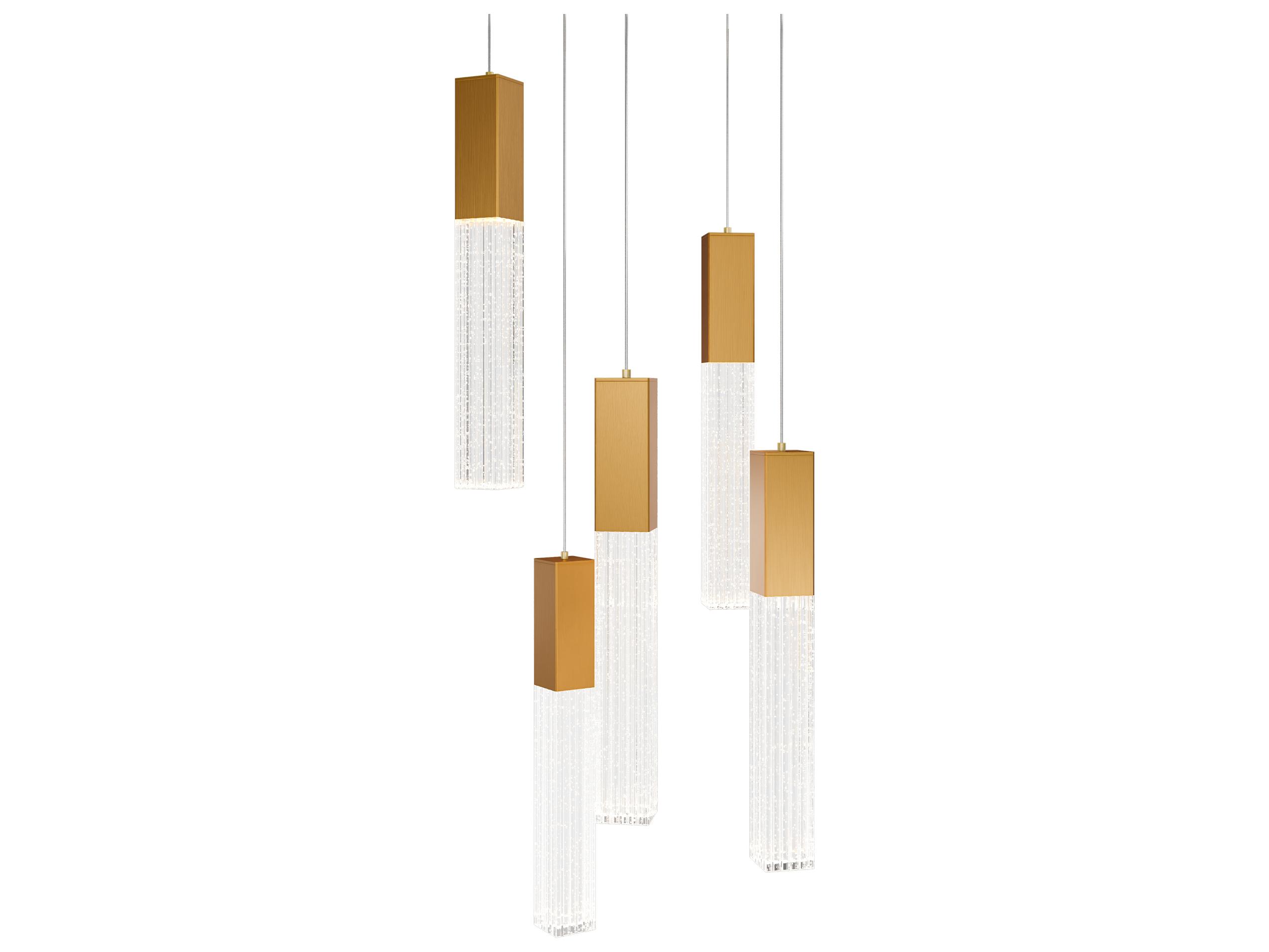 Modern Forms Cinema 5-Light Aged Brass Linear Pendant