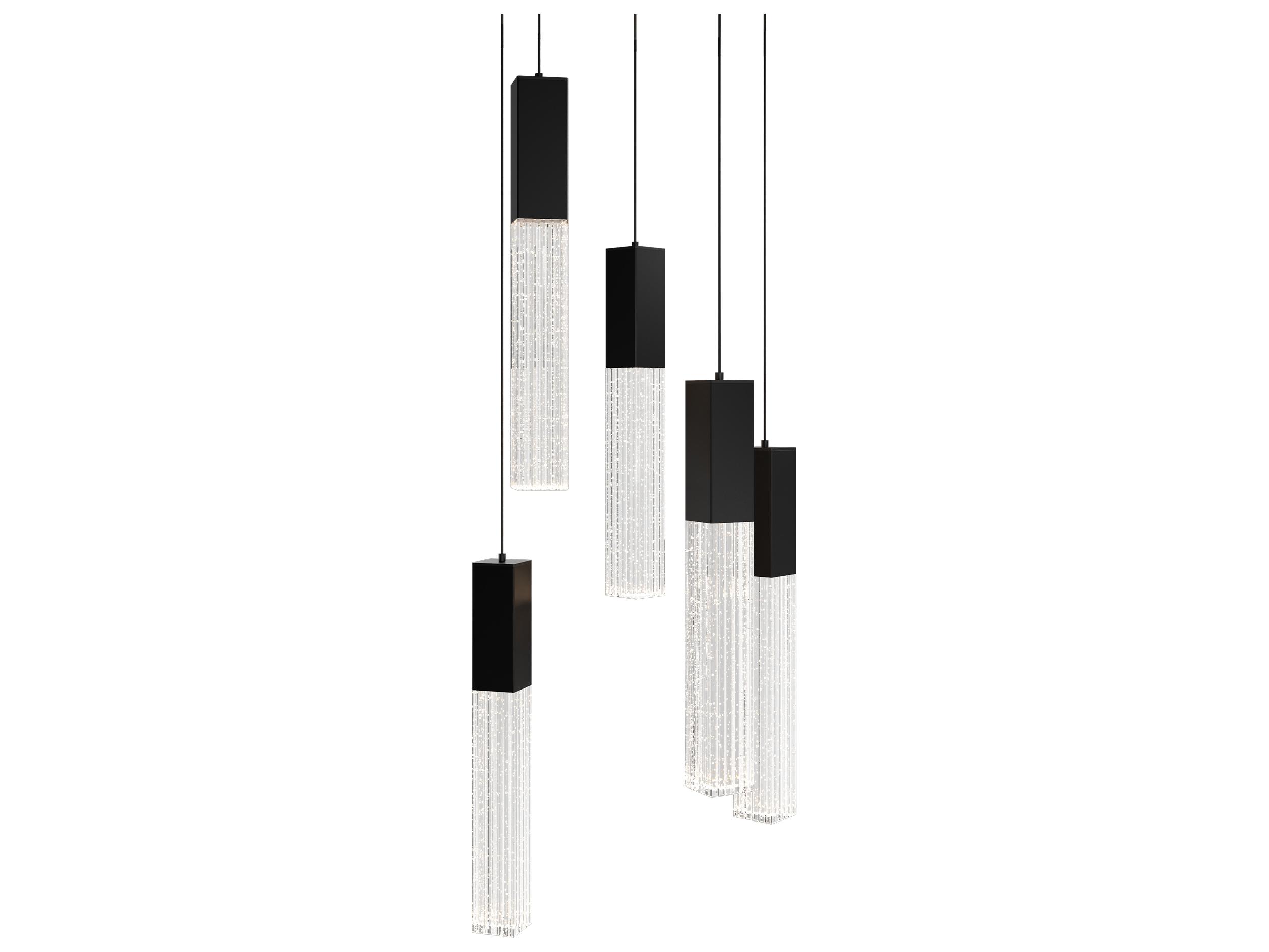 Modern Forms Cinema 5-Light Black Linear Pendant