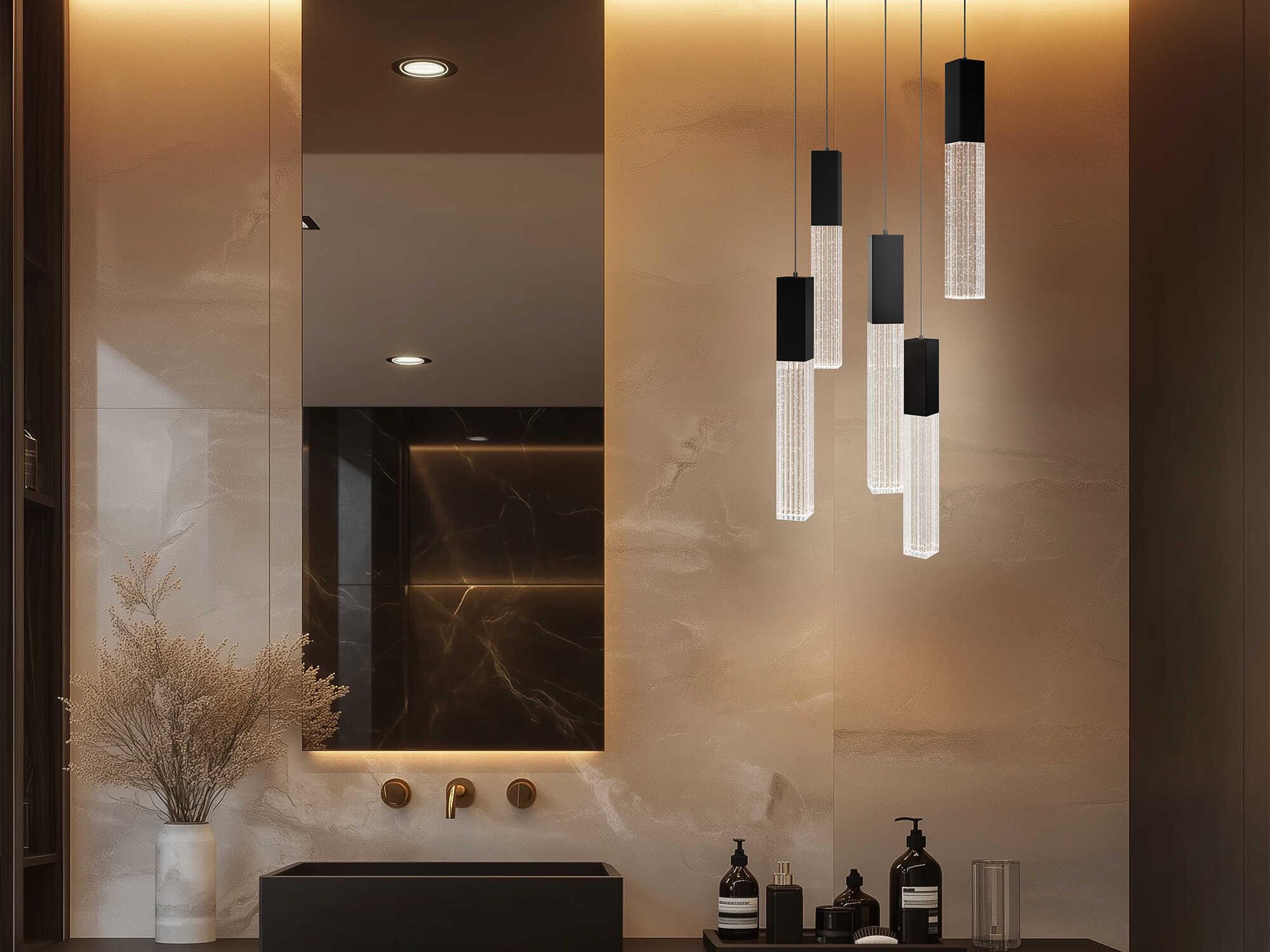 Modern Forms Cinema 5-Light Black Linear Pendant