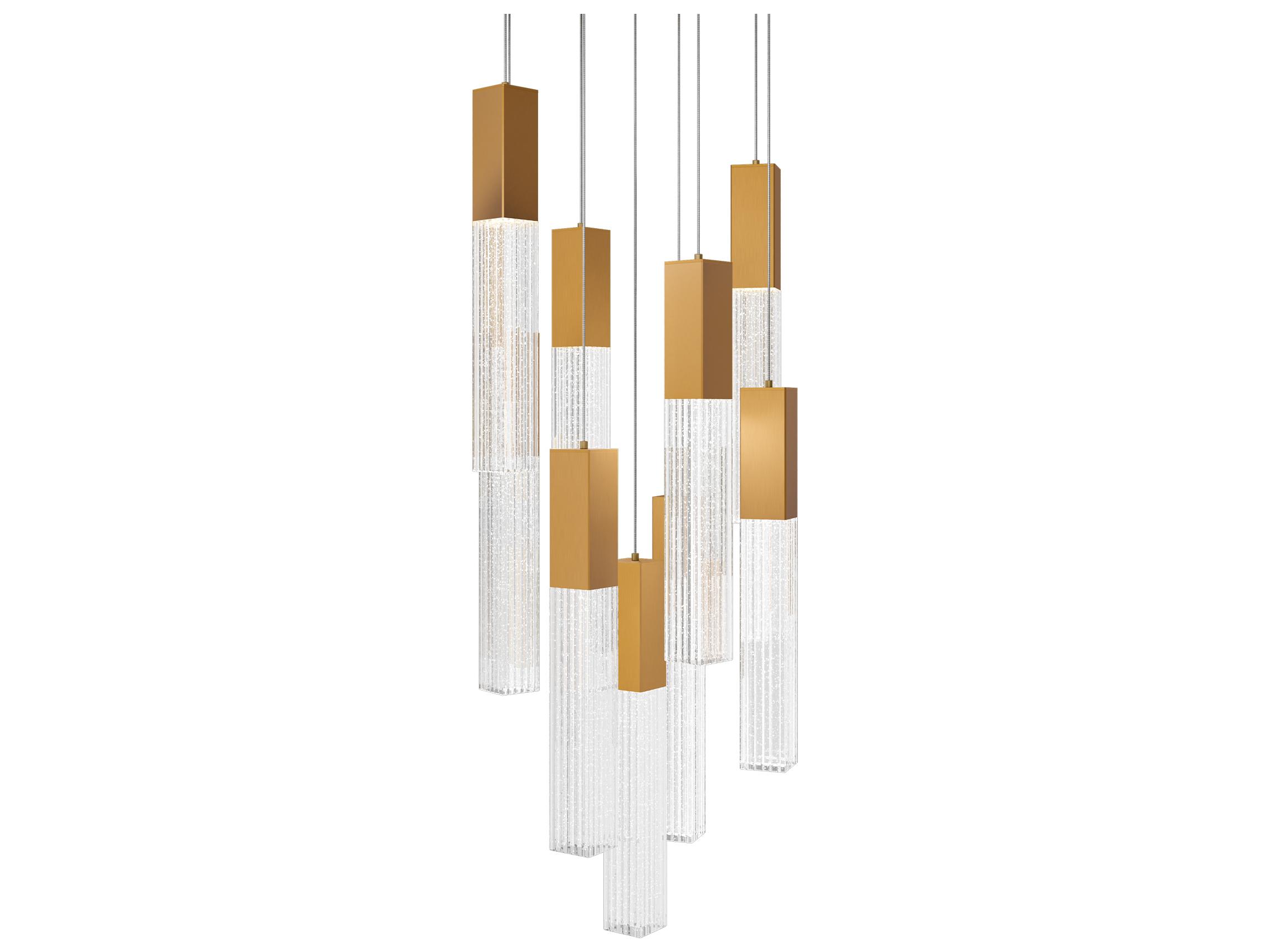 Modern Forms Cinema 9-Light Aged Brass Linear Pendant