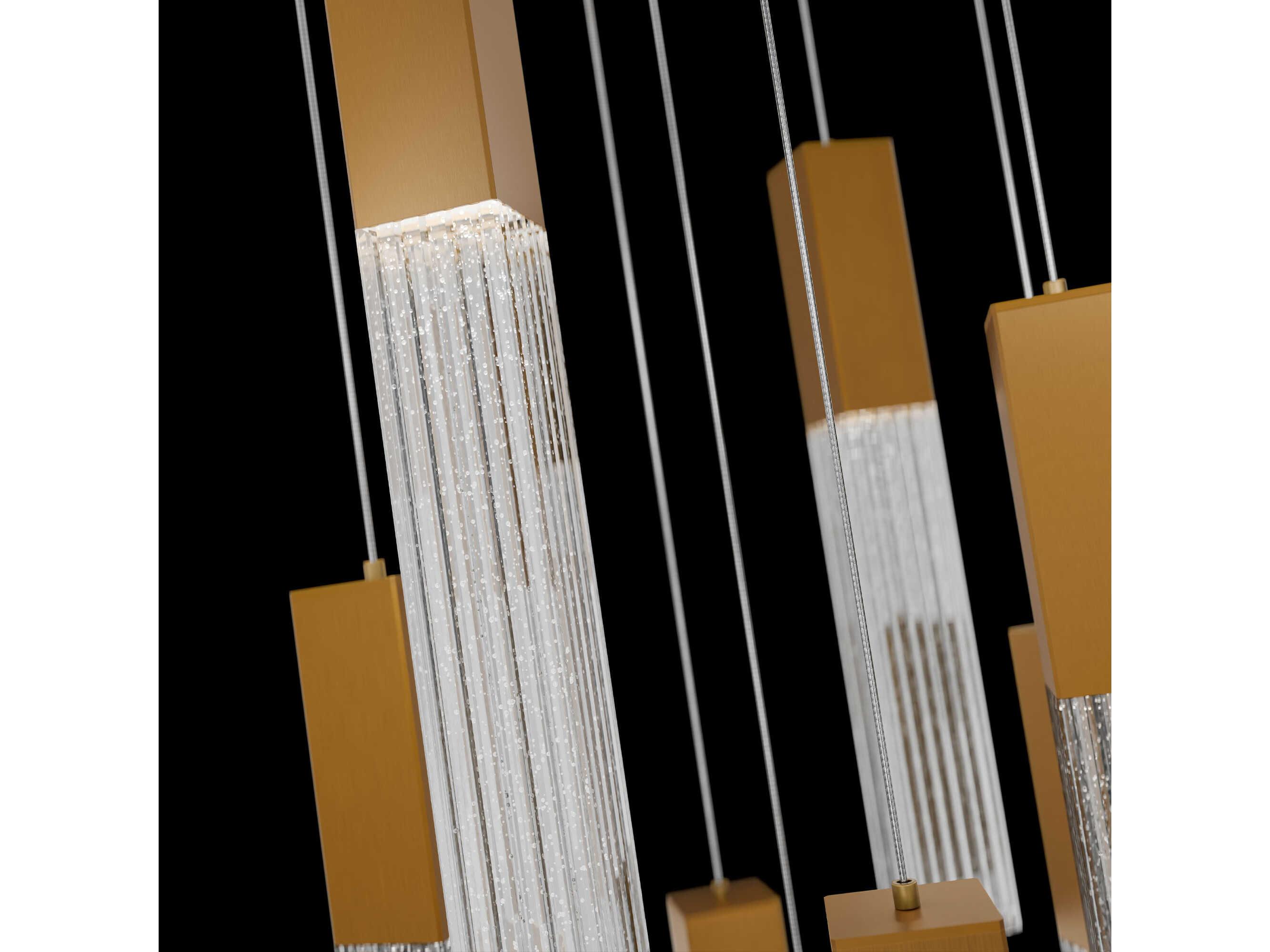 Modern Forms Cinema 9-Light Aged Brass Linear Pendant