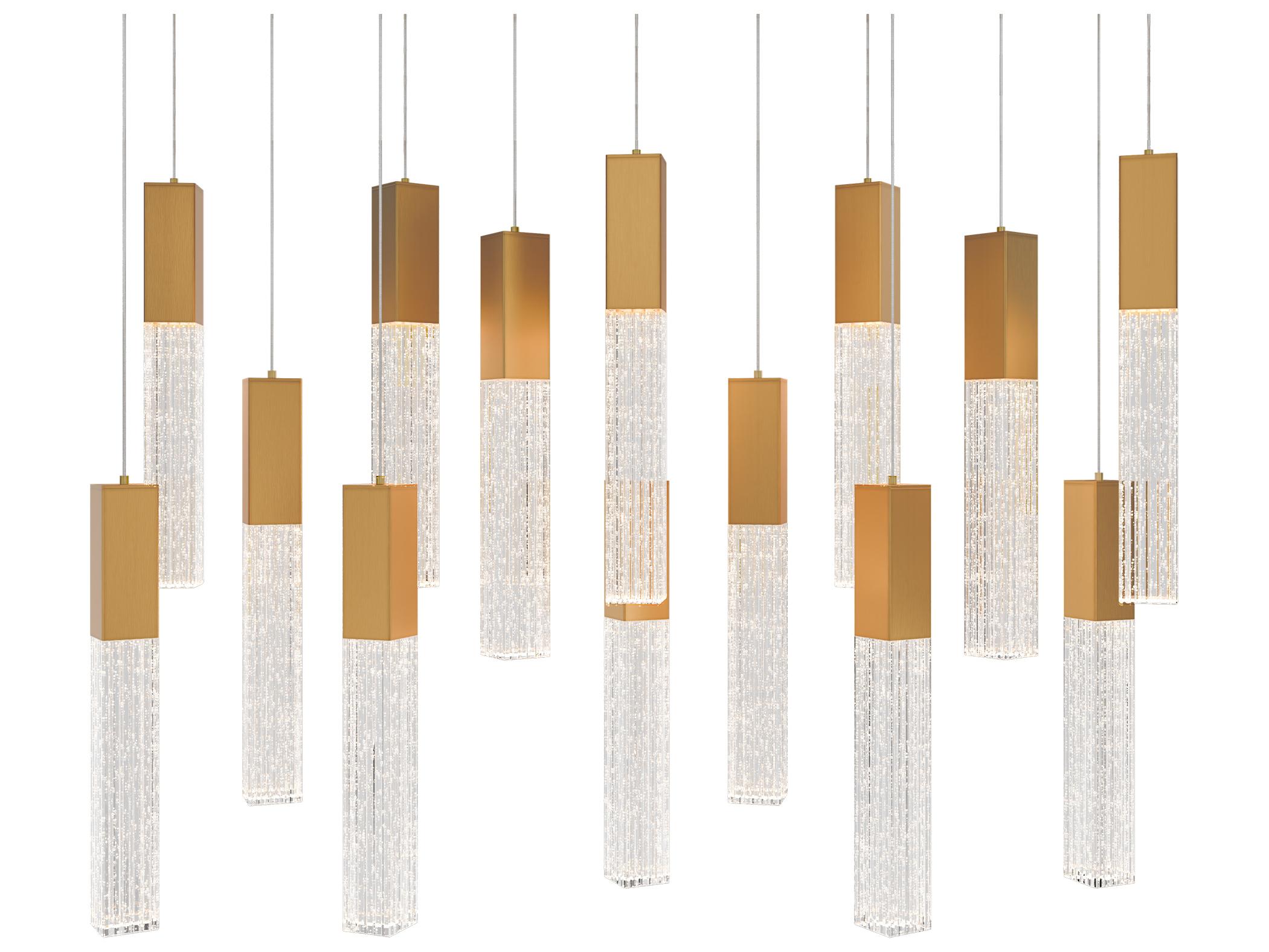 Modern Forms Cinema 14-Light Aged Brass Linear Island Pendant