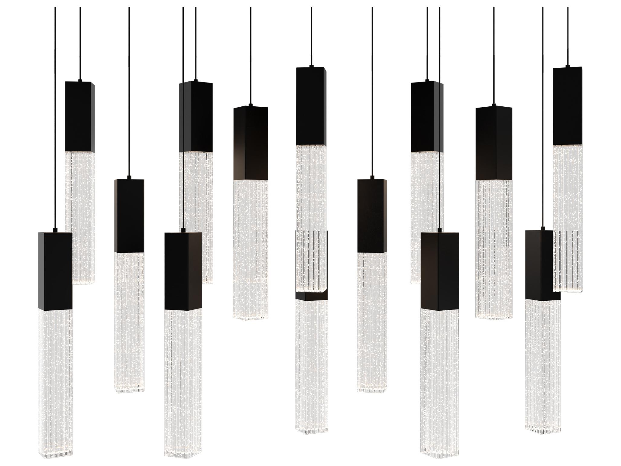 Modern Forms Cinema 14-Light Black Linear Island Pendant