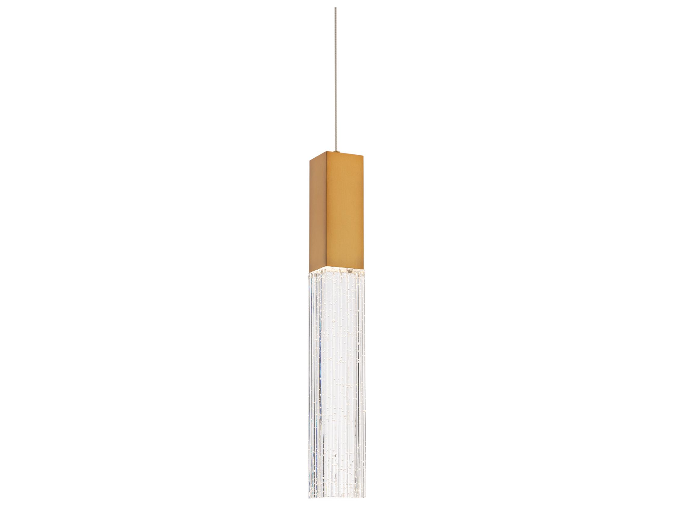 Modern Forms Cinema 1-Light Aged Brass Linear Mini Pendant