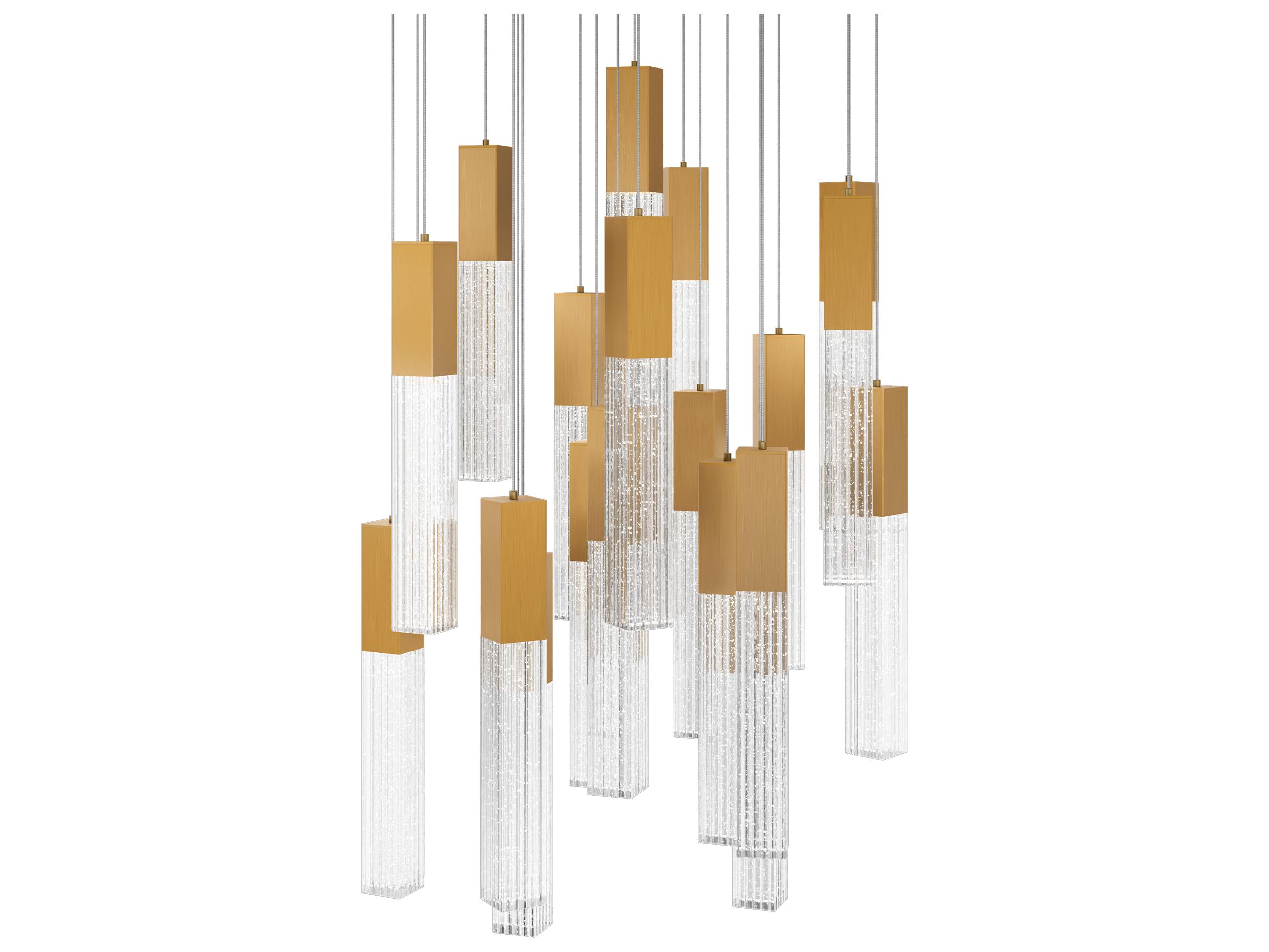 Modern Forms Cinema 21-Light Aged Brass Linear Pendant