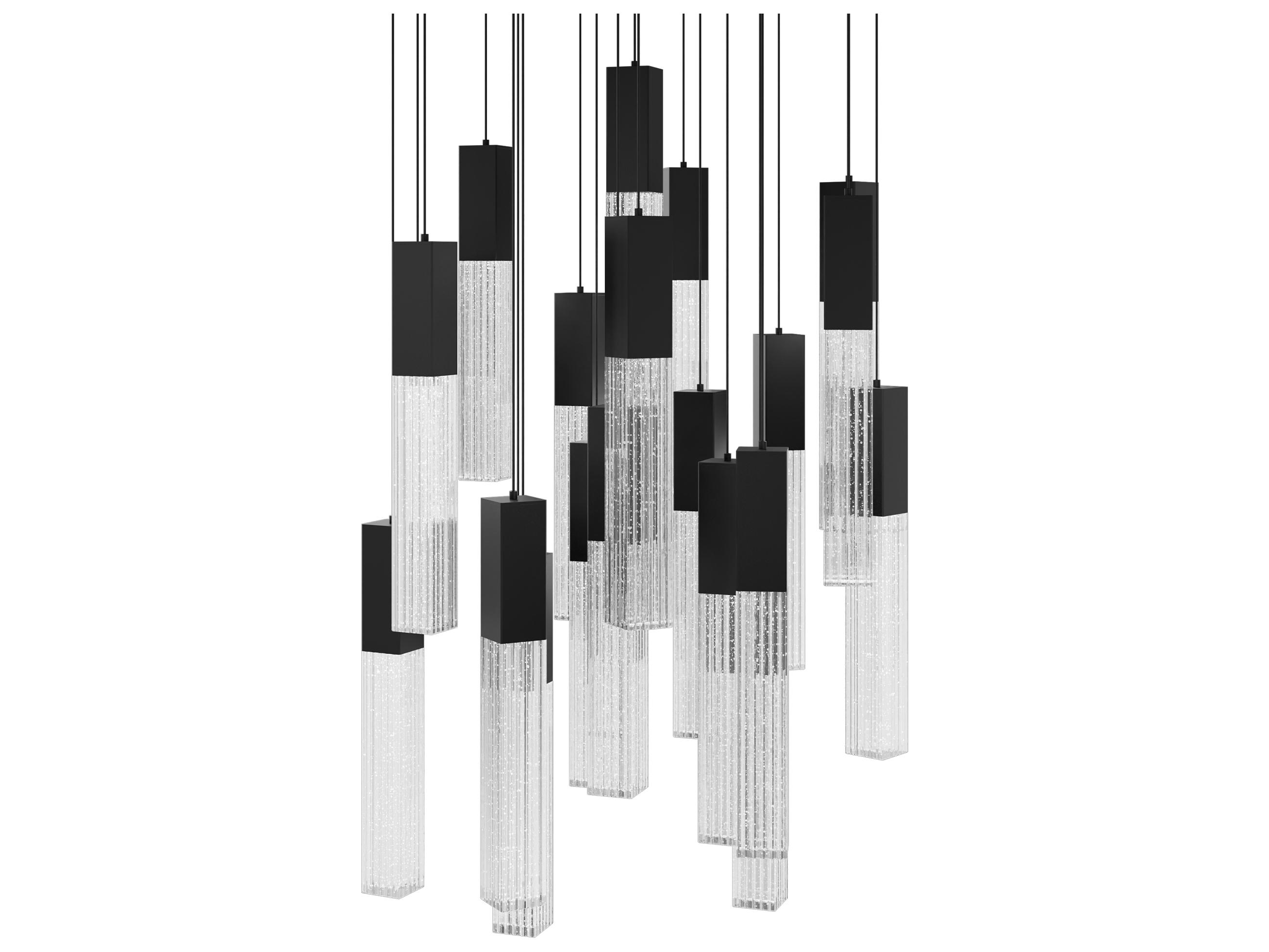 Modern Forms Cinema 21-Light Black Linear Pendant