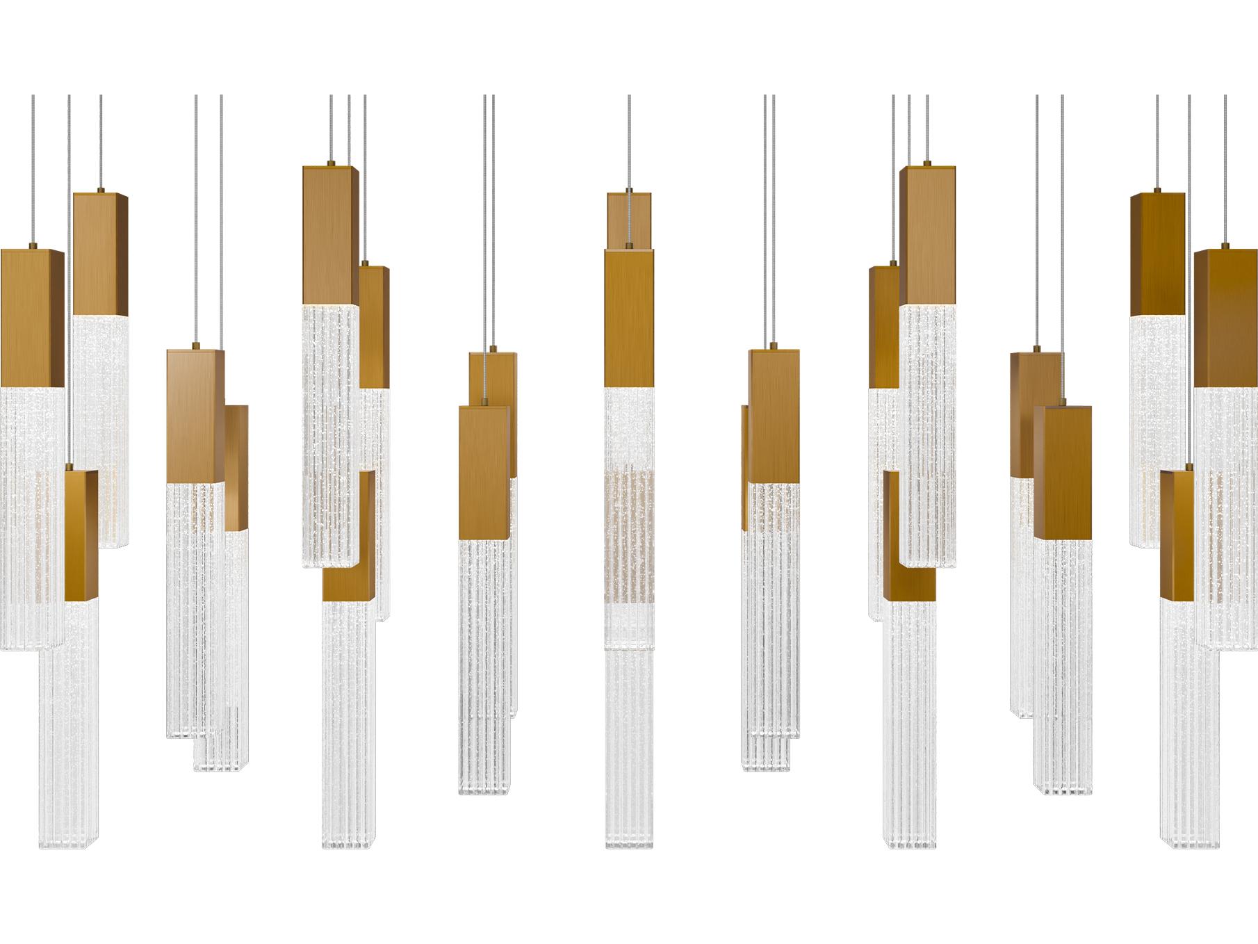 Modern Forms Cinema 23-Light Aged Brass Linear Island Pendant