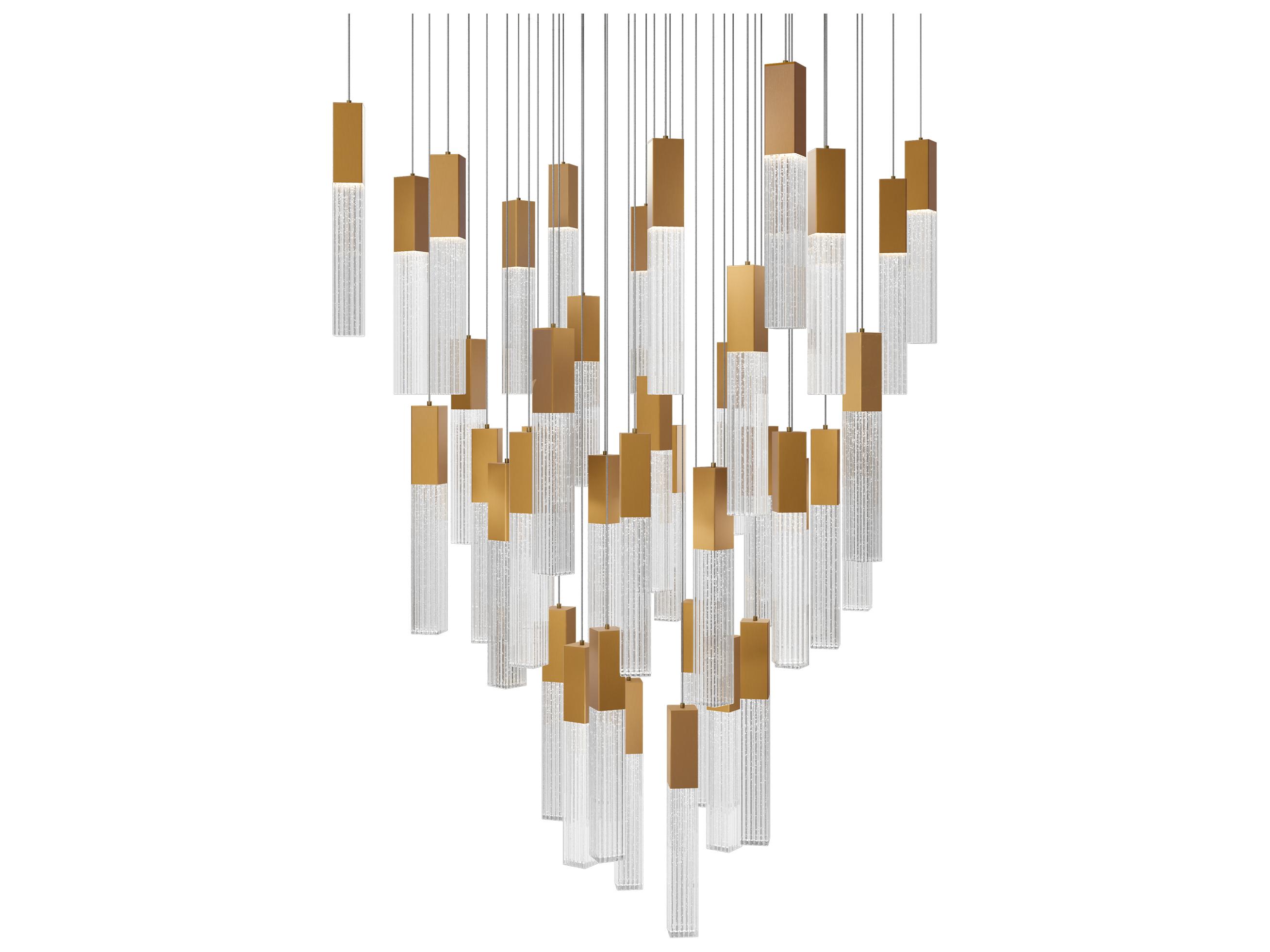 Modern Forms Cinema 41-Light Aged Brass Linear Pendant
