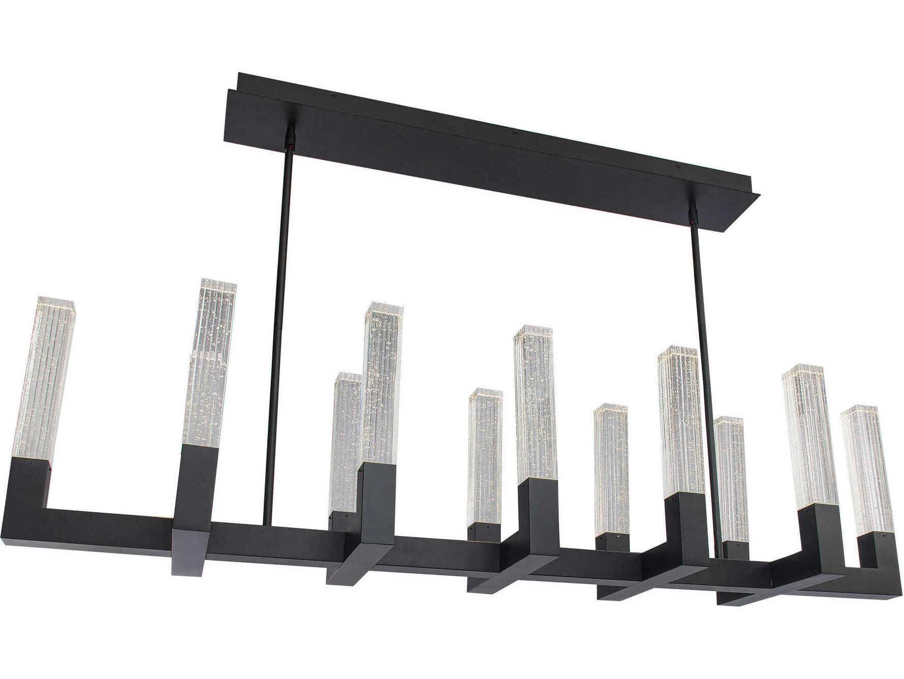 Modern Forms Cinema 12-Light Black Crystal LED Linear Island Pendant