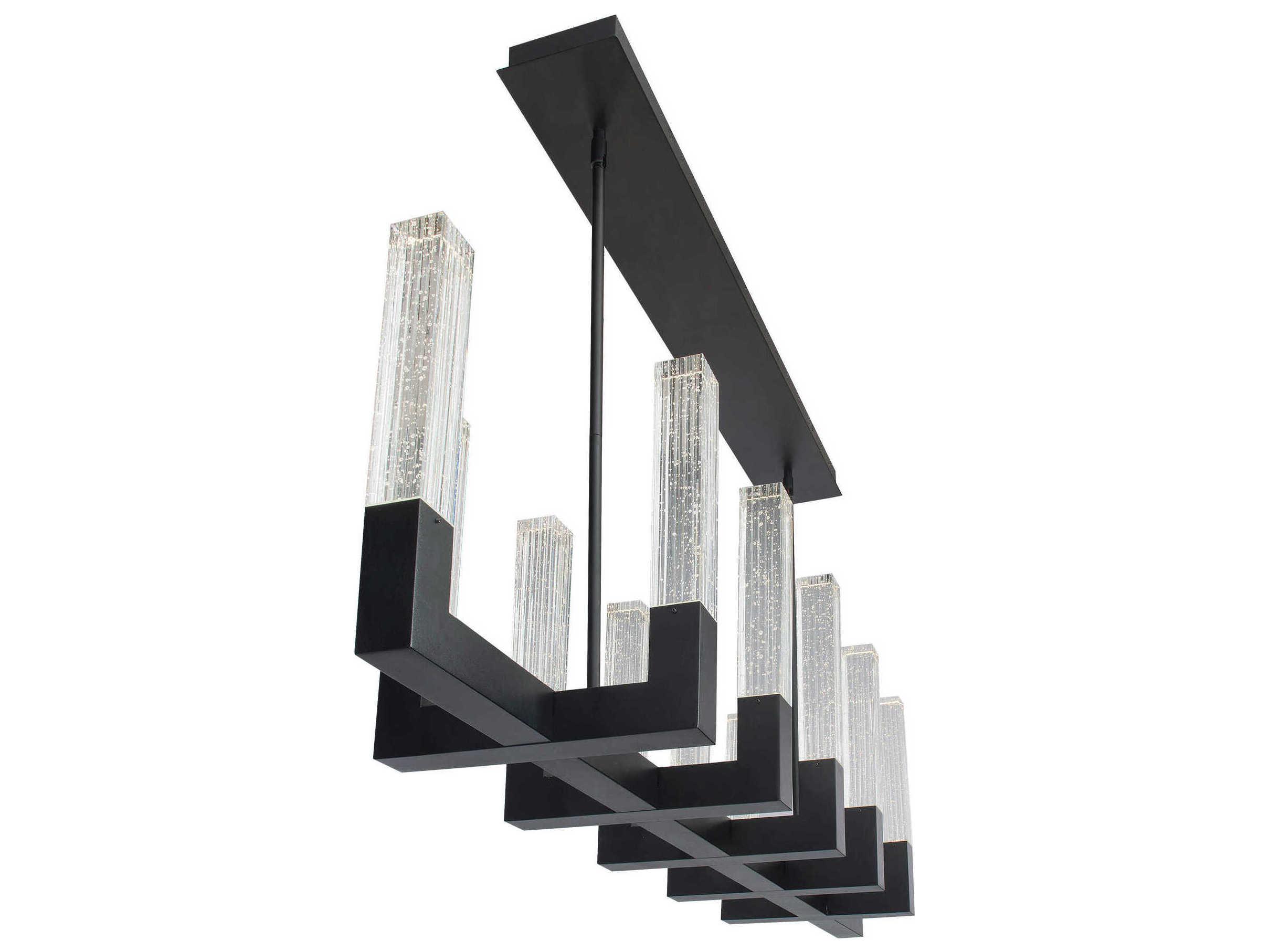 Modern Forms Cinema 12-Light Black Crystal LED Linear Island Pendant