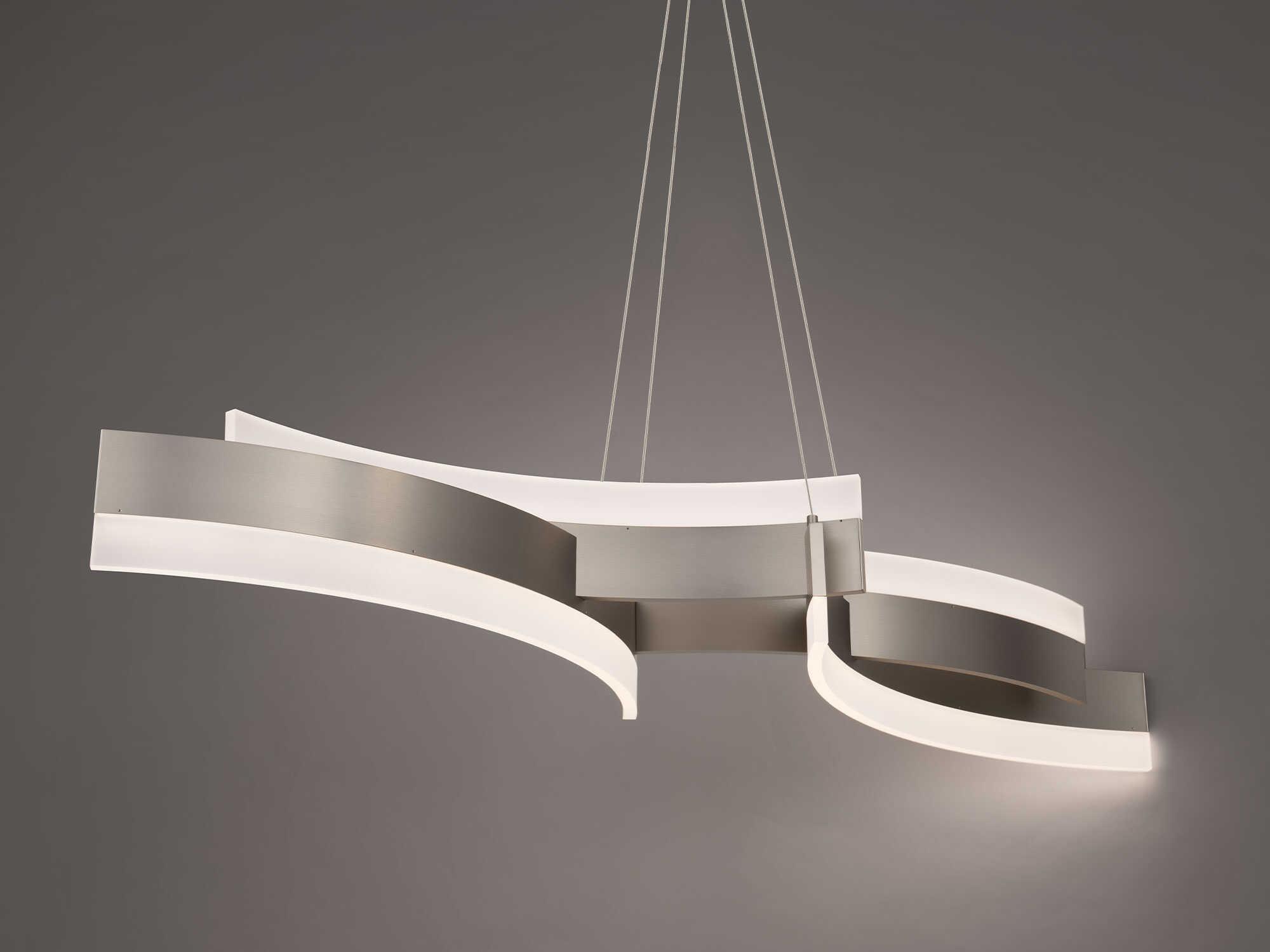 Modern Forms Arcs 1-Light Brushed Nickel Linear Island Pendant