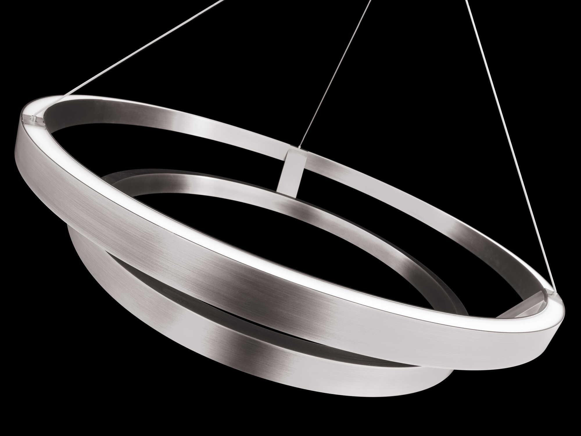 Modern Forms Imperial 2-Light Brushed Nickel LED Round Pendant