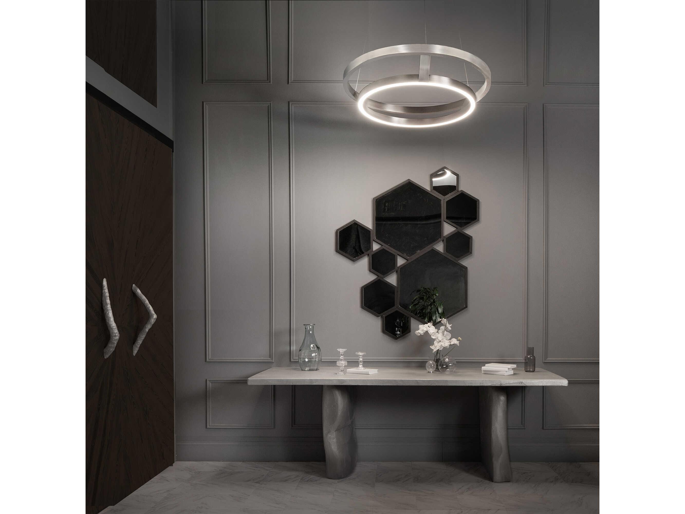 Modern Forms Imperial 2-Light Brushed Nickel LED Round Pendant