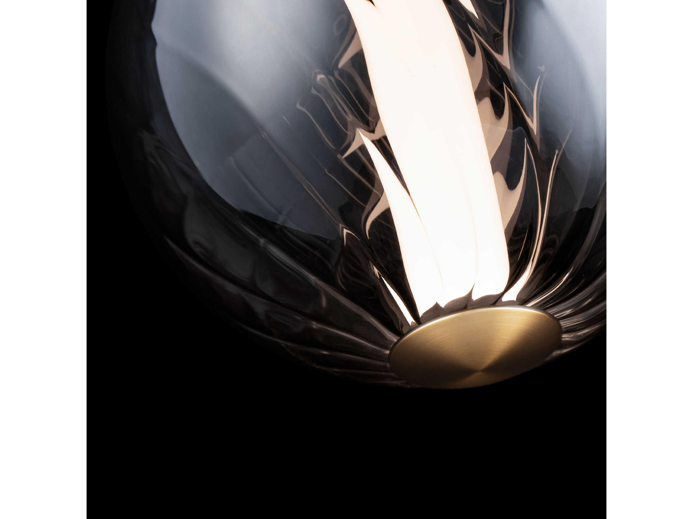 Modern Forms Swirly 1-Light Smoke Glass Aged Brass Globe Mini Pendant