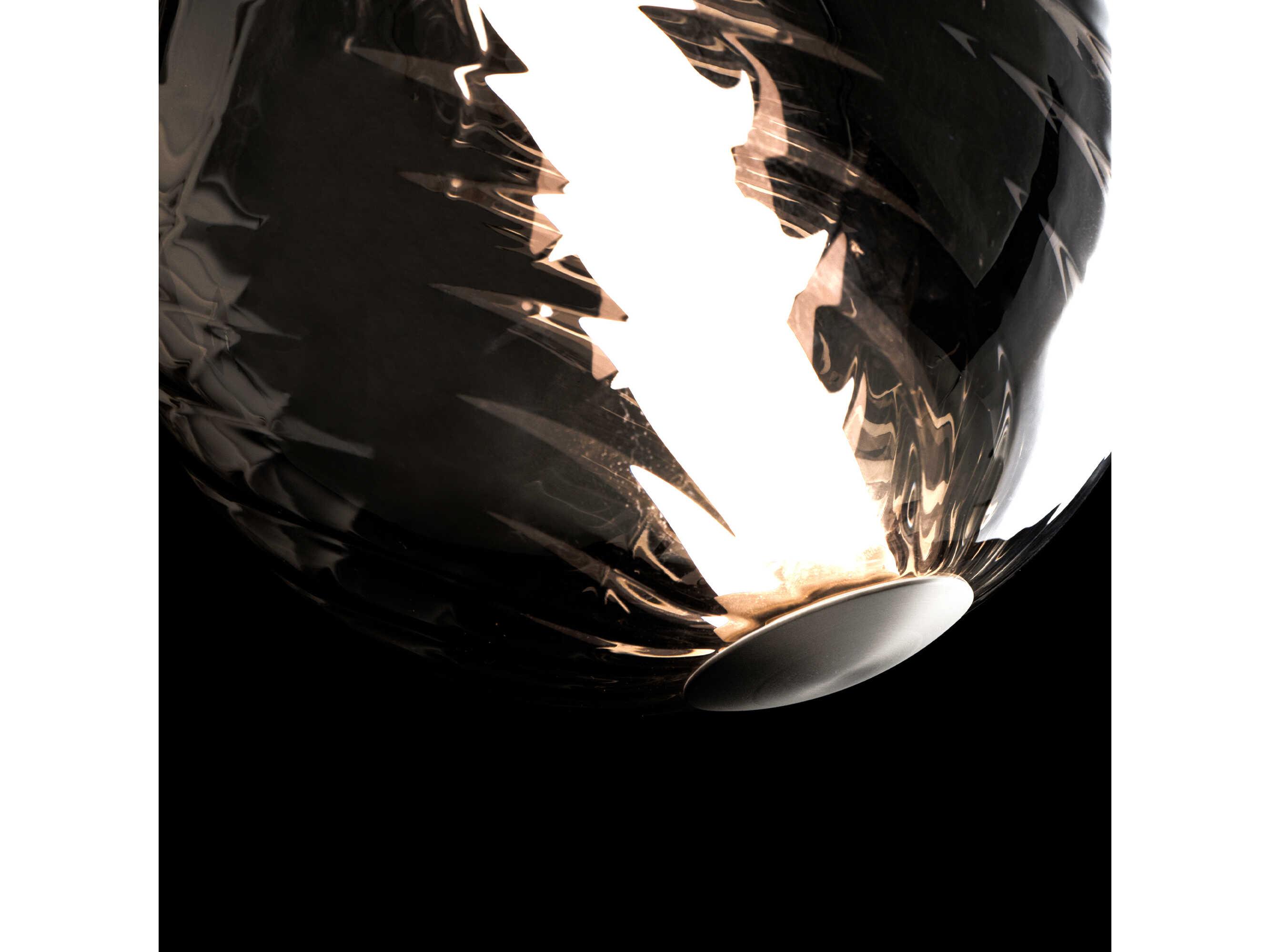 Modern Forms Swirly 1-Light Smoke Glass Brushed Nickel Globe Mini Pendant