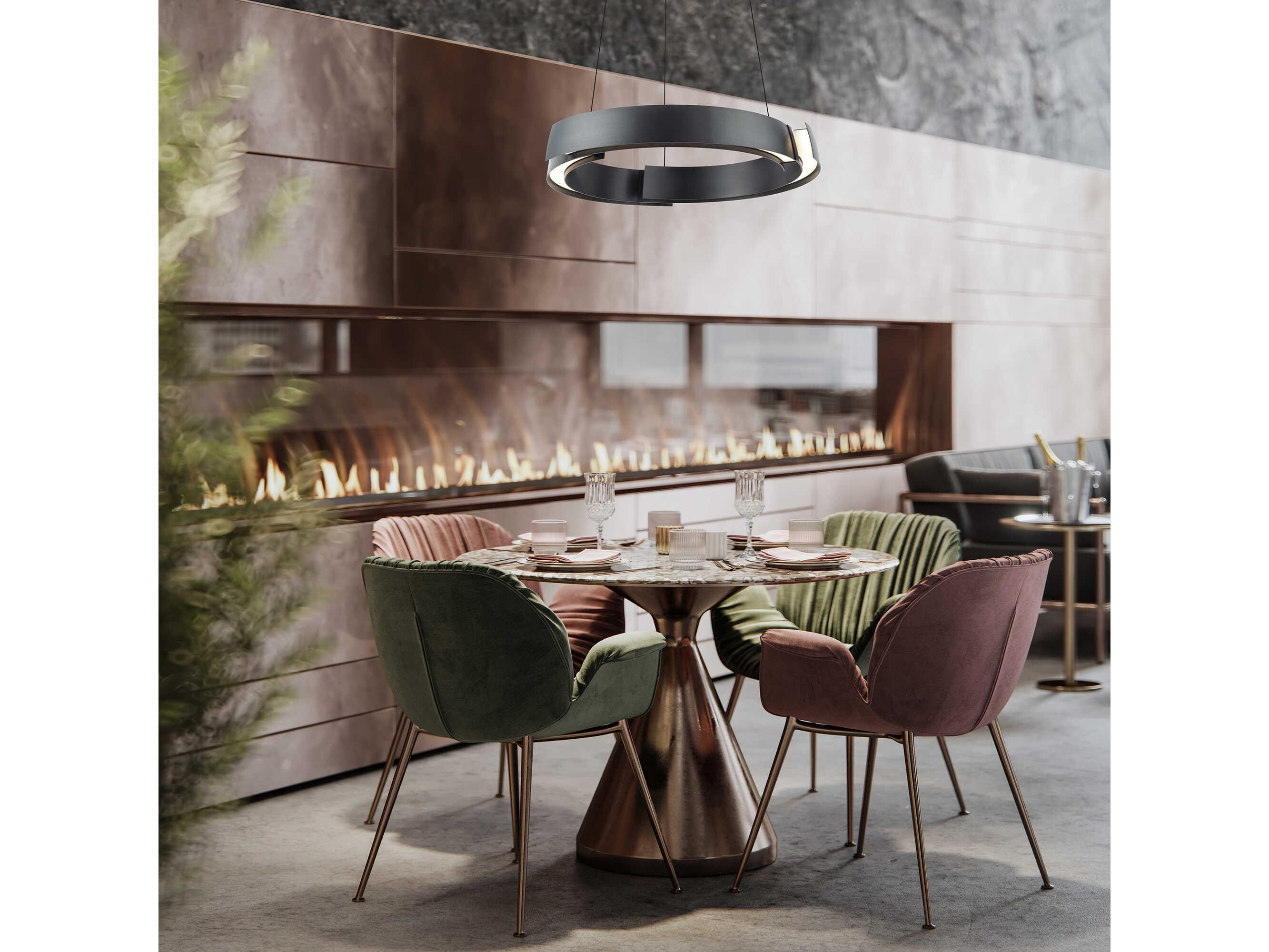 Modern Forms Battlestar 1-Light Black LED Round Pendant