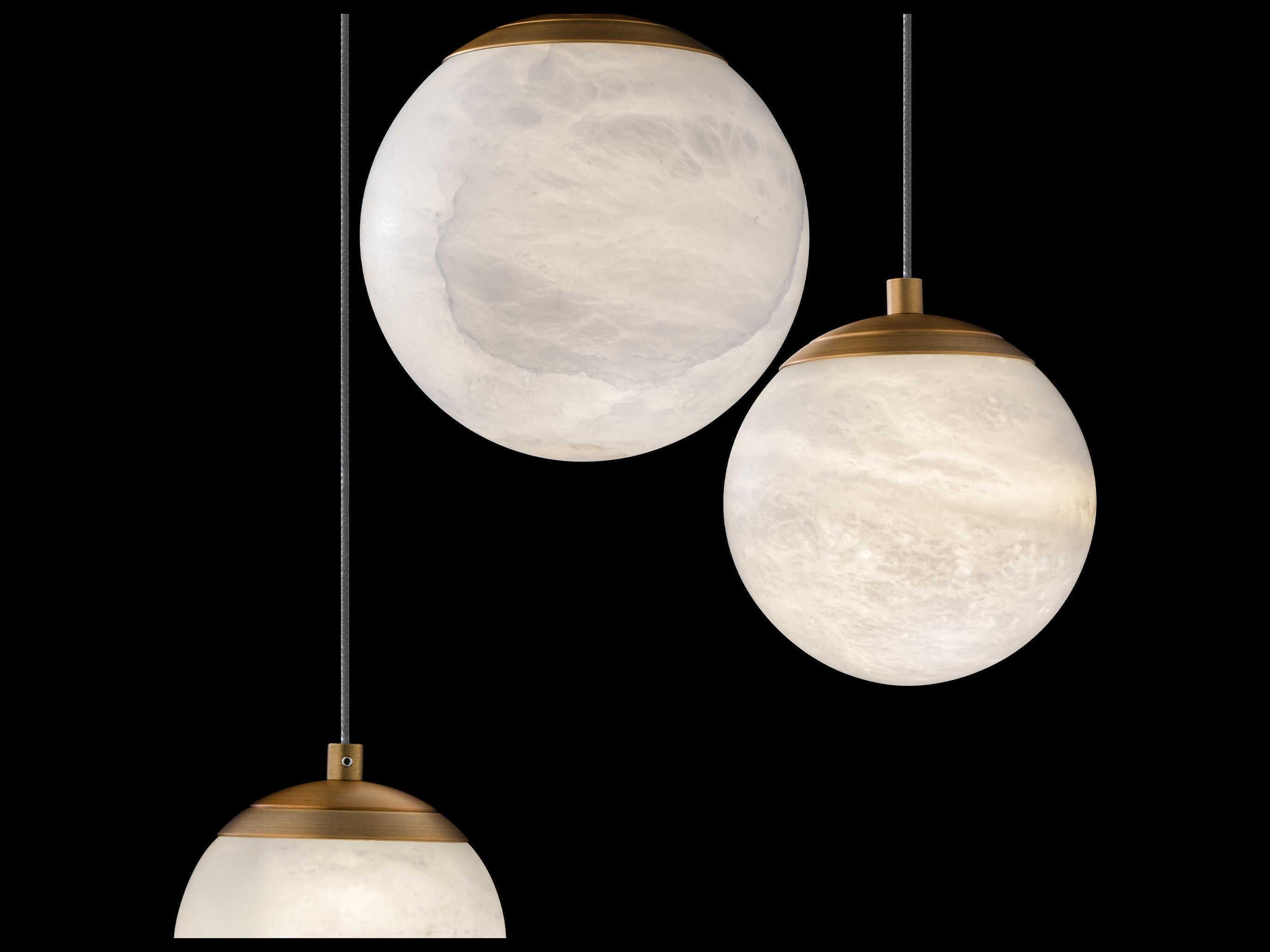 Modern Forms Pisces 3-Light Aged Brass Globe Mini Pendant