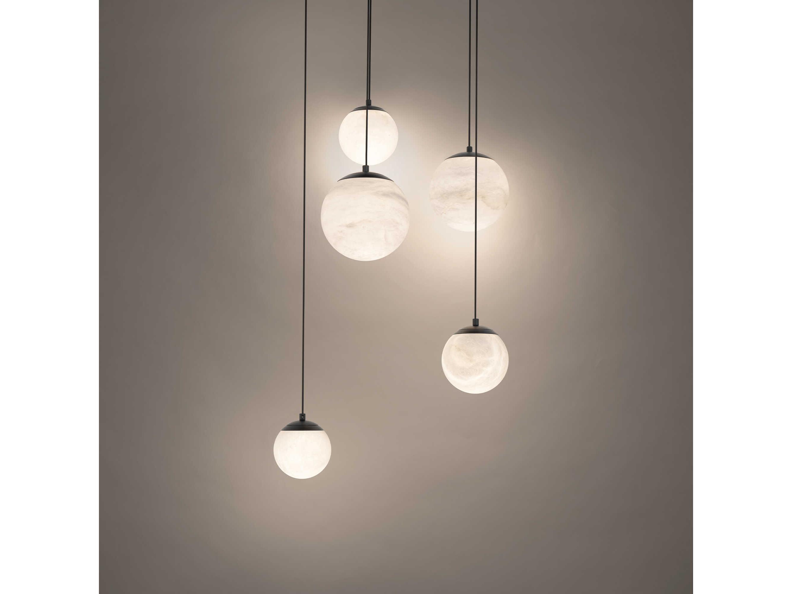 Modern Forms Pisces 5-Light Black Globe Pendant