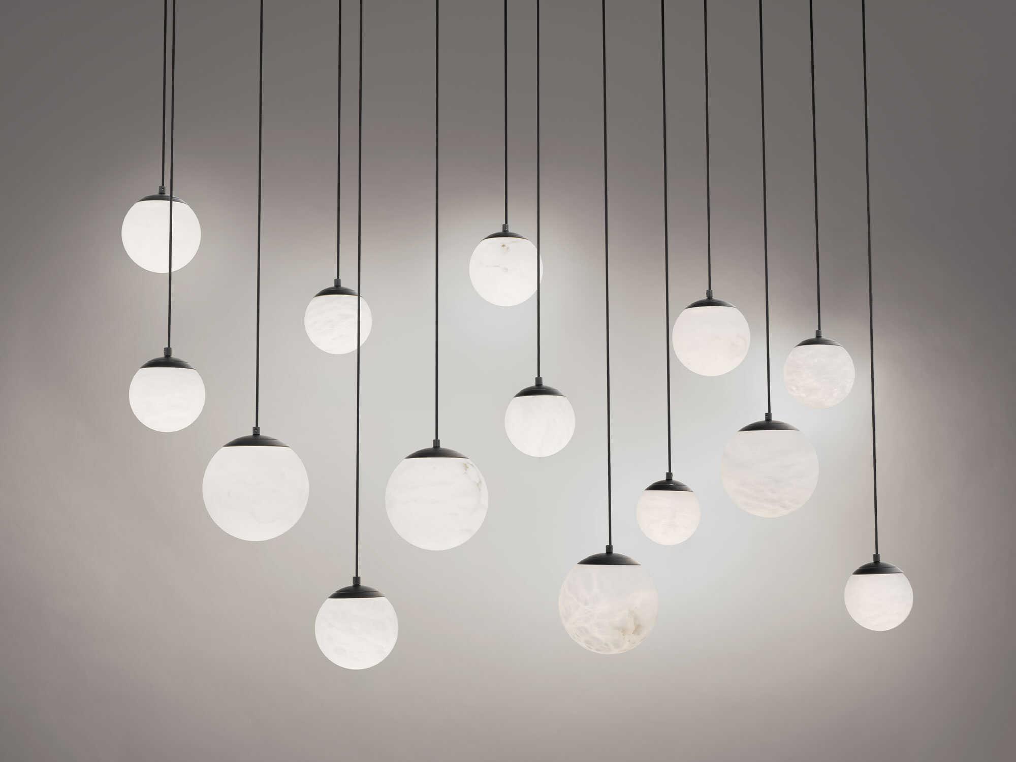 Modern Forms Pisces 14-Light Black Globe Island Pendant